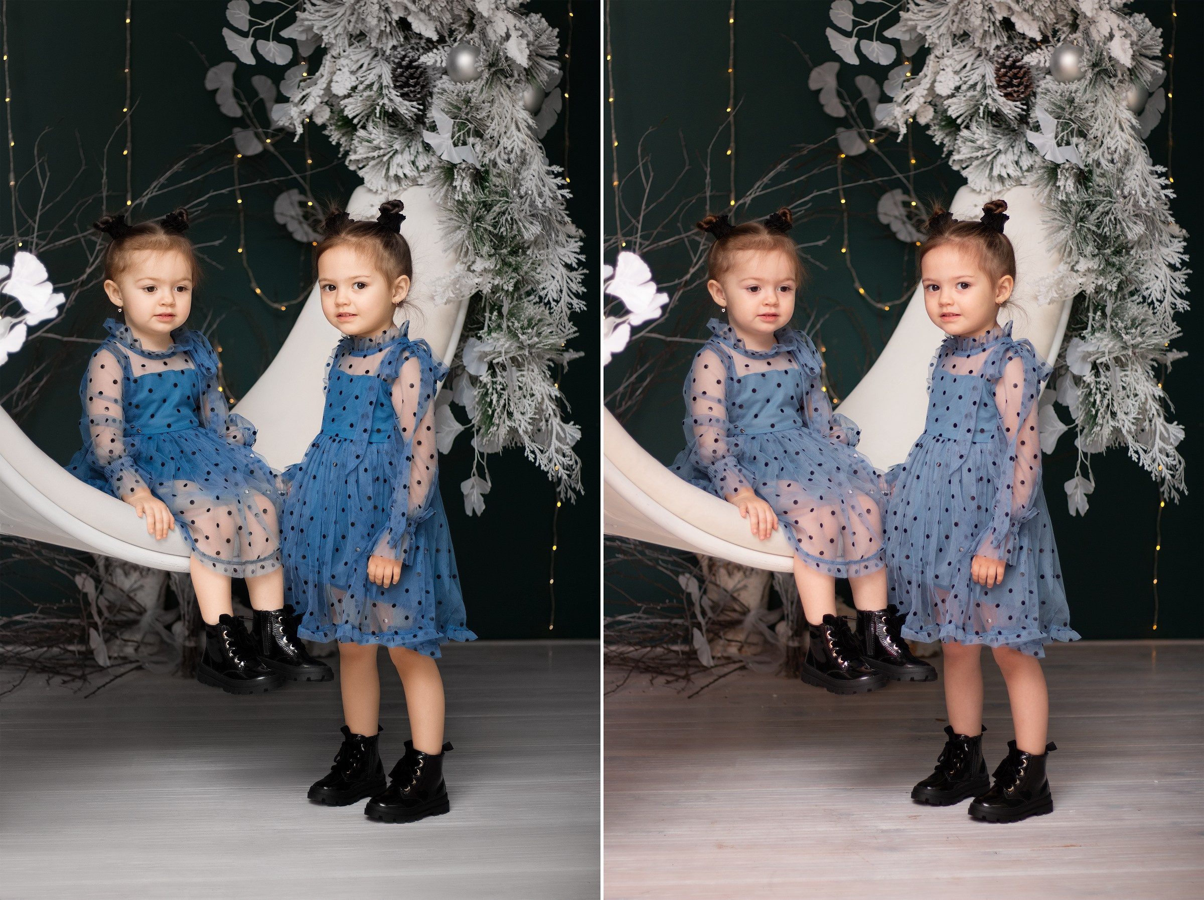 Ретушь цвета (кожа, одежда, обувь, фон) + Ретушь фона (чистка и разглаживание)