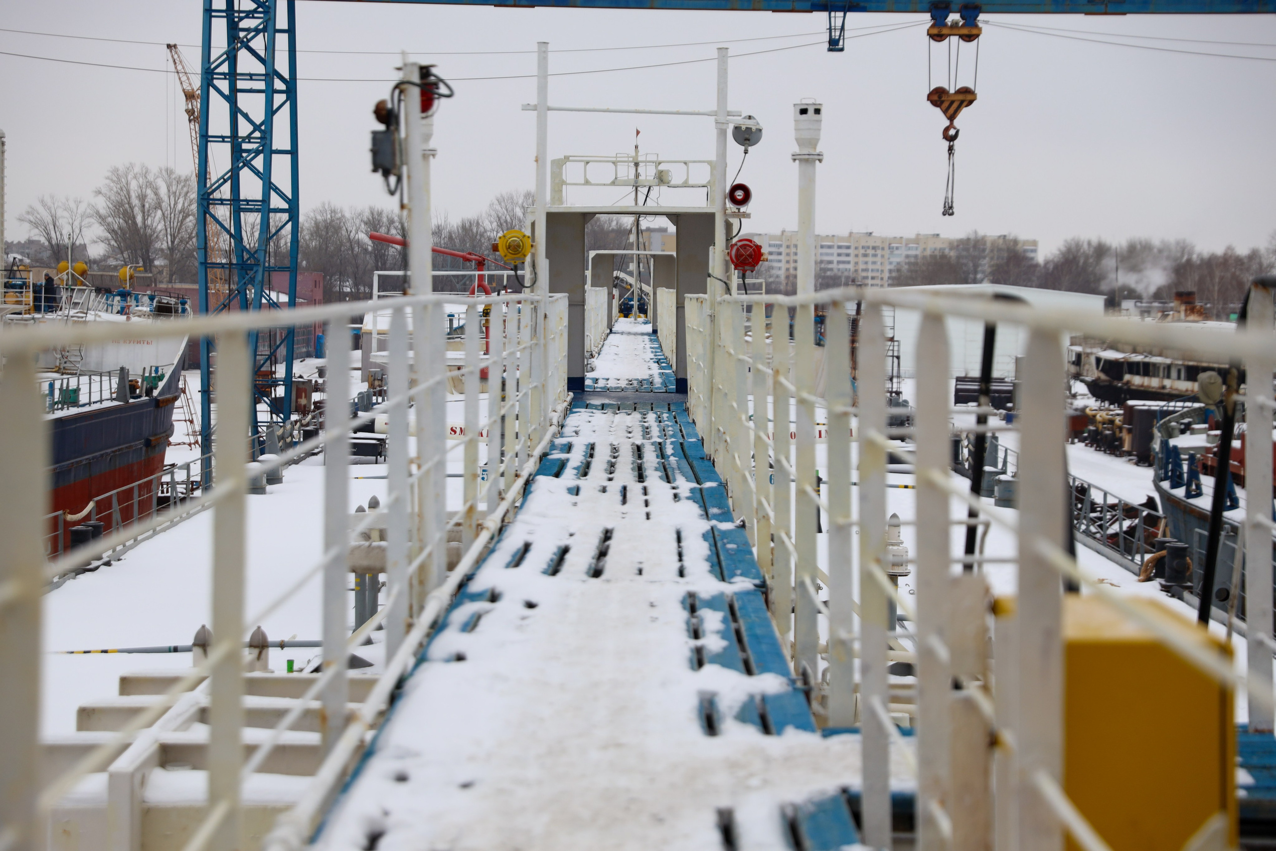 ЗАО нефтефлот Зимние фото + закаладка киля Судна. Фотограф в Самаре Максим Тырин