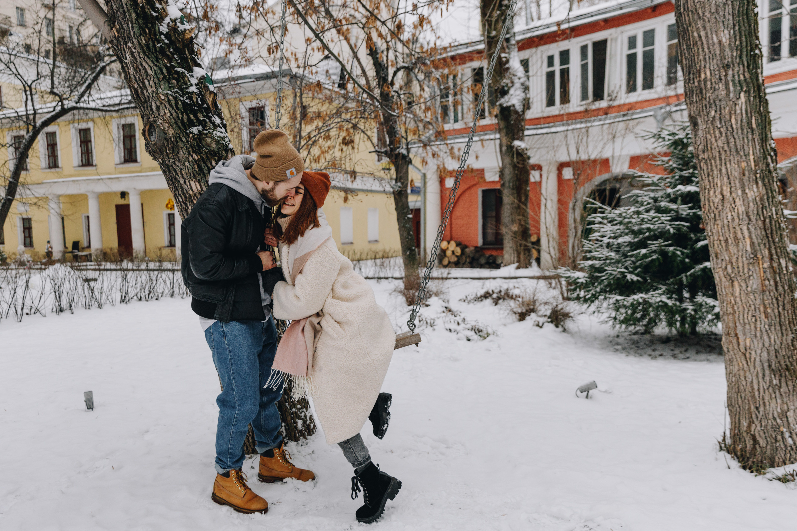 Зимняя фотосессия, лавстори, фотосессия пары. Свадебный фотограф в Москве Кристина Засухина