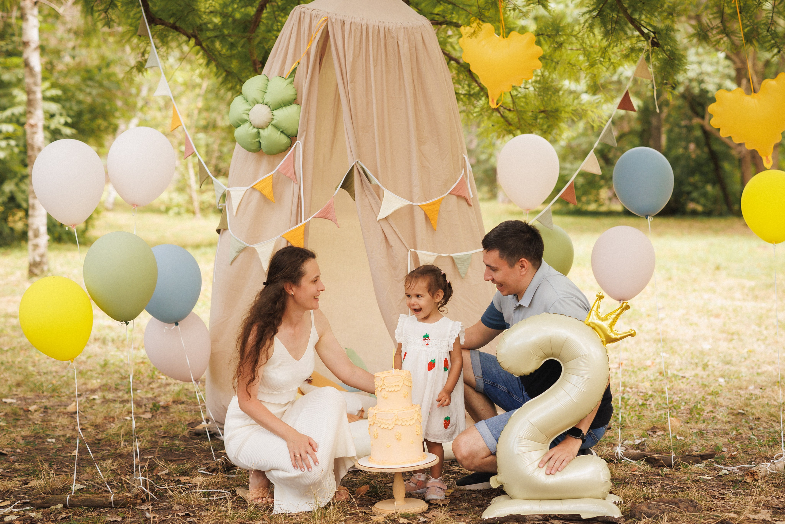 Детская, семейная фотосессия для именинников в парке, город Краснодар. Семейный и детский фотограф в Краснодаре Анна Трашкова