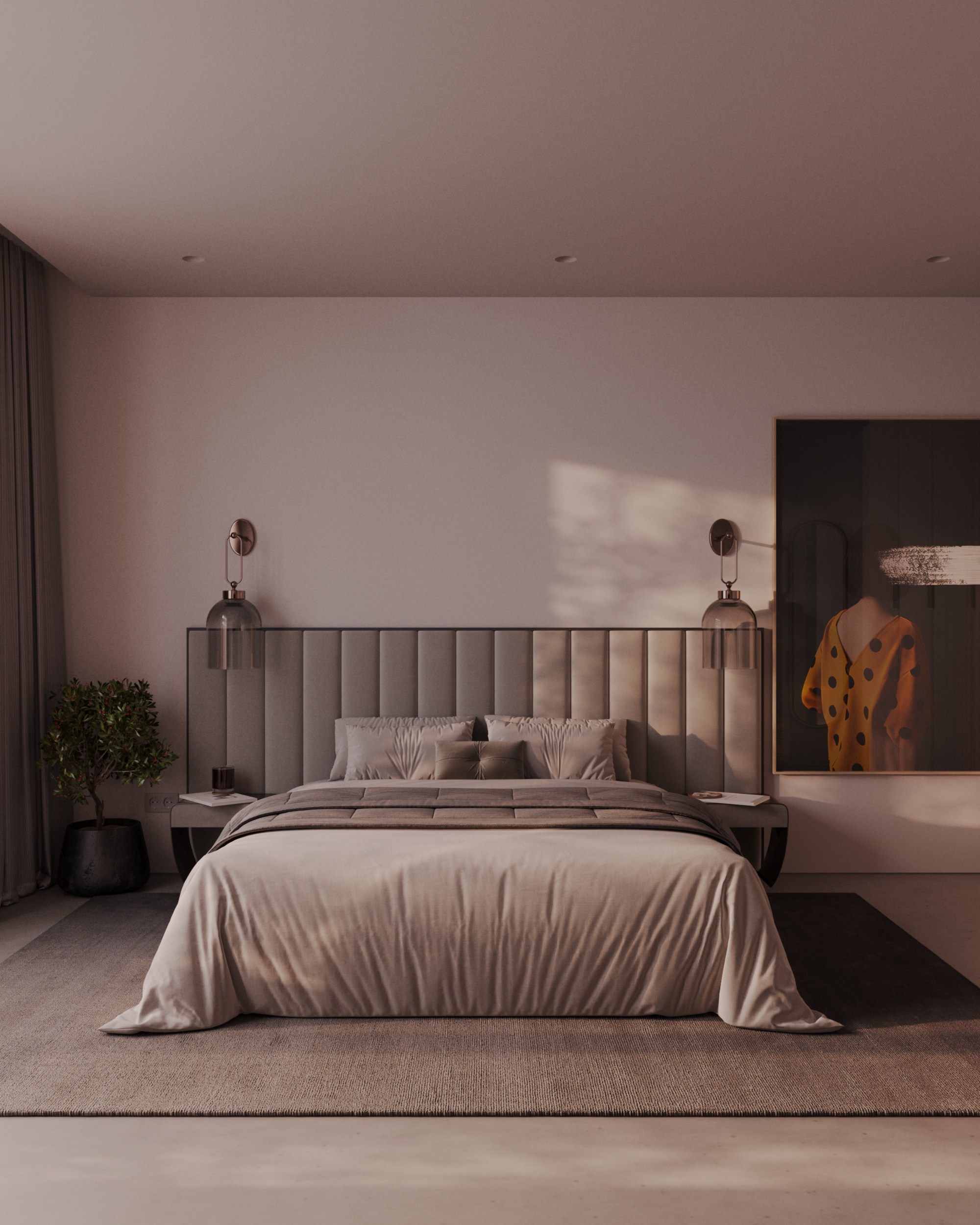 Master bedroom. 3D Визуализация интерьеров жилых и коммерческих помещений