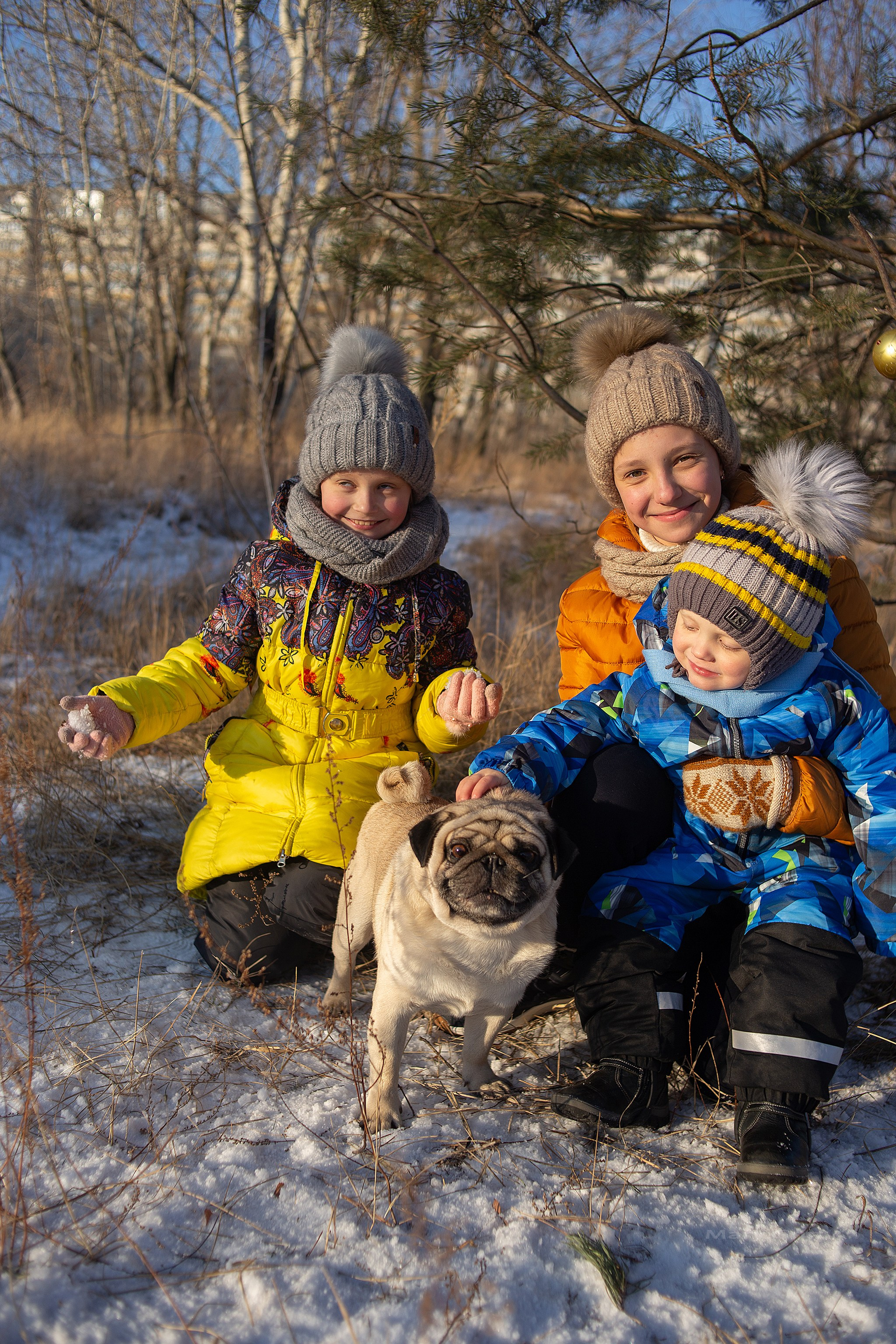 Зимняя фотопрогулка на мещерском озере с мандаринами. Детский и семейный фотограф, фотограф мероприятий Нижний Новгород