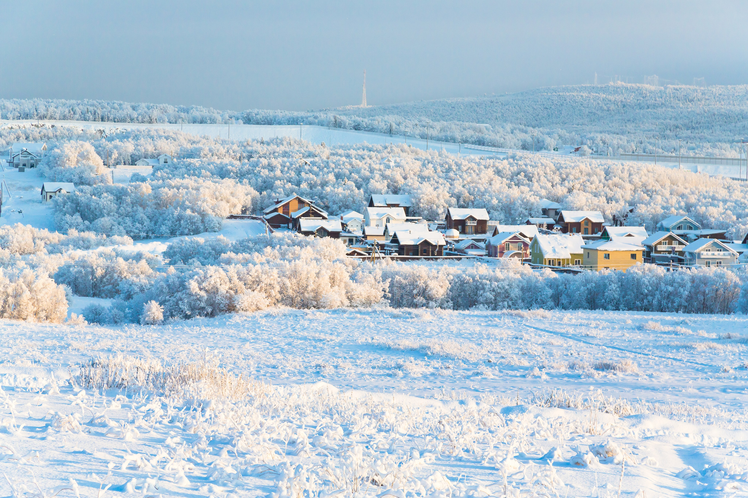 Зима. Пейзажи Крайнего Севера. Баренцево море, Рыбачий, Средний, Немецкий