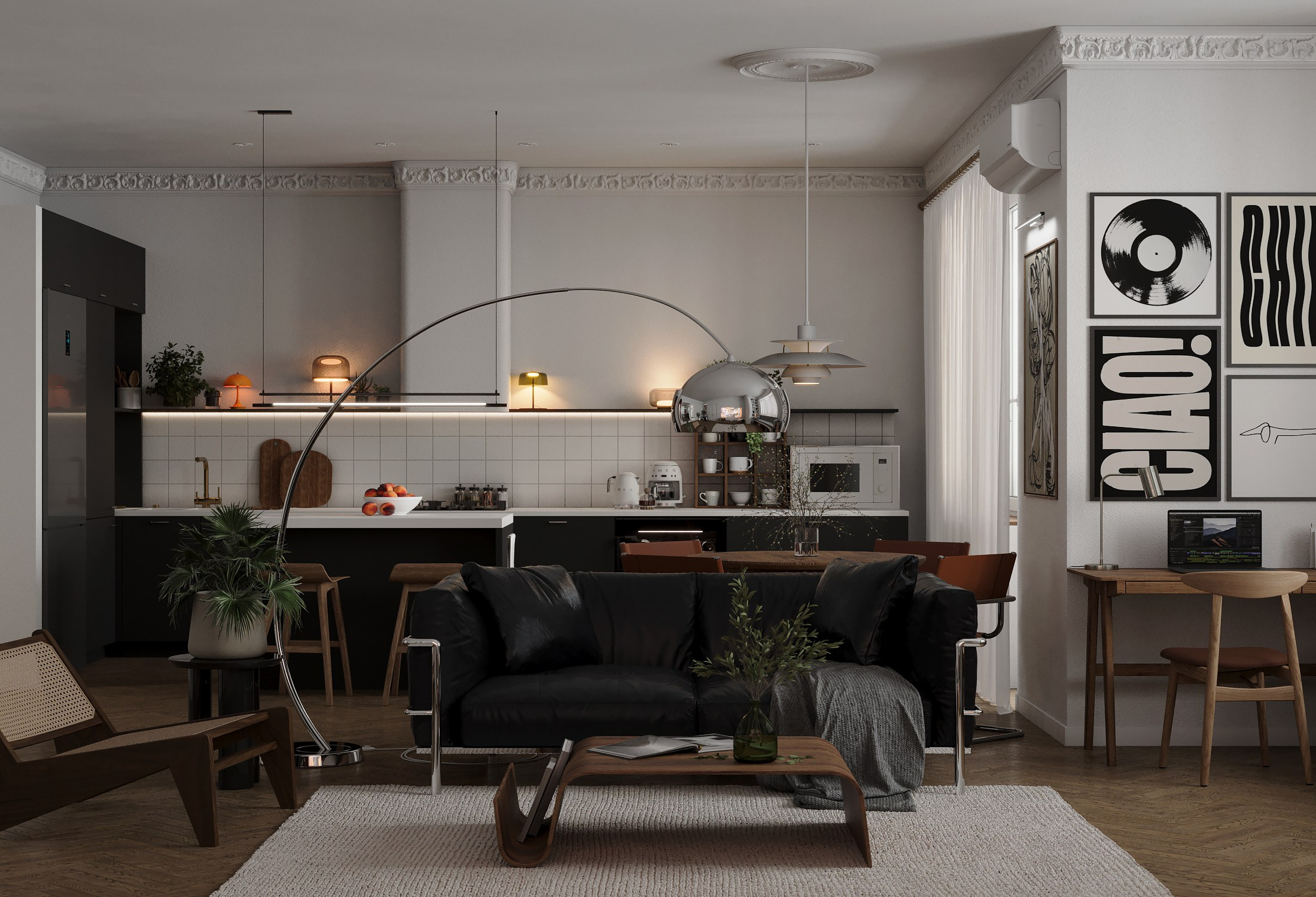 Кухня-гостиная. 3D-дизайнер Кристина Пуляевская