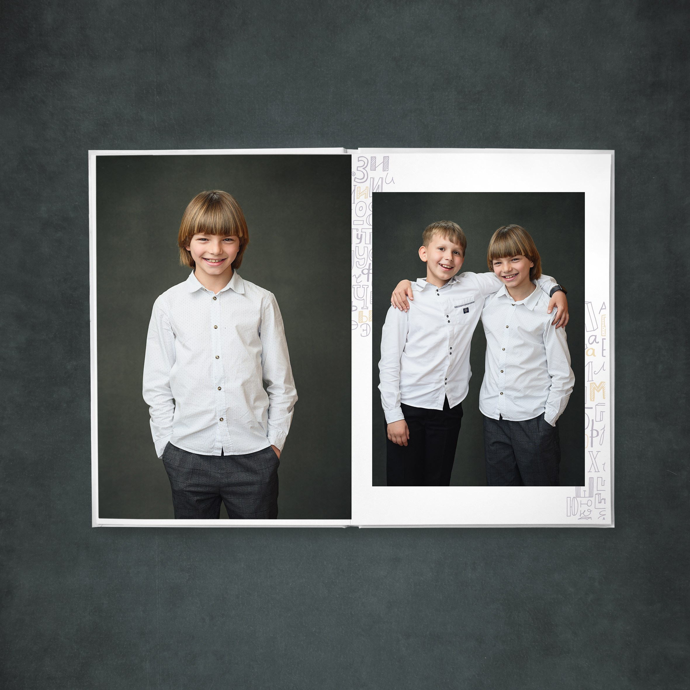 Персональный разворот: портрет и фото с другом