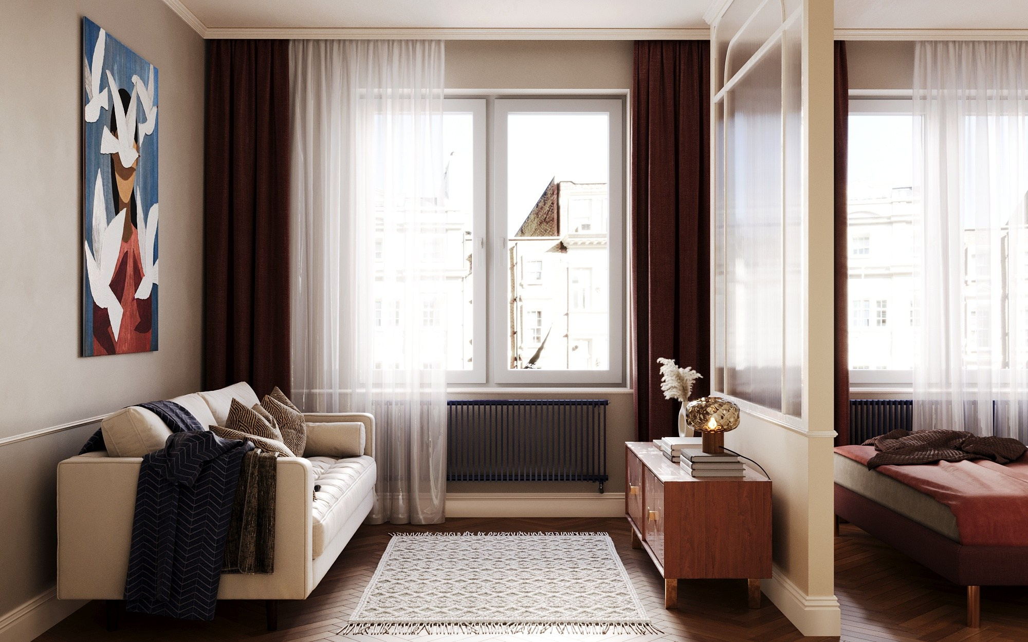 Визуализация яркой квартиры. Главная