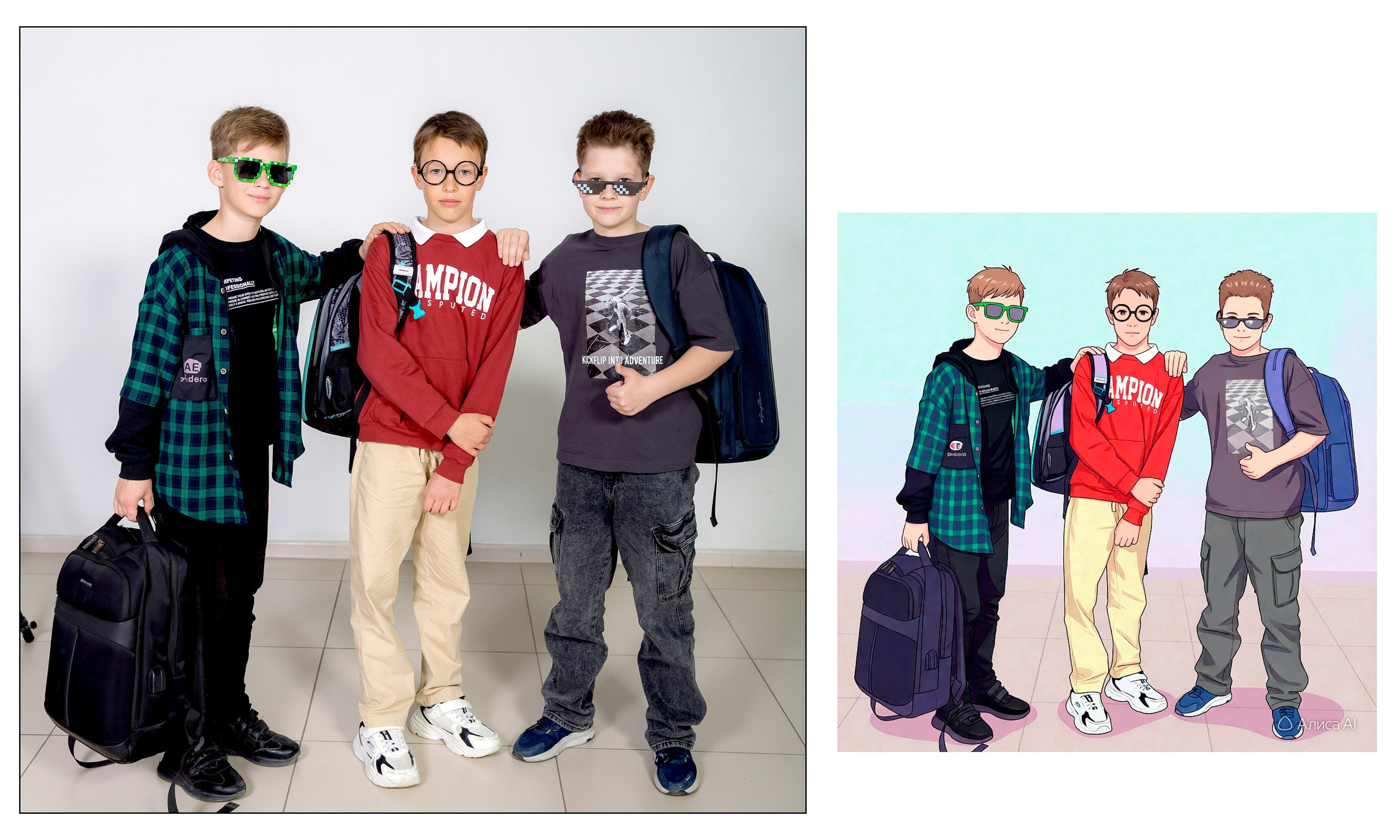 4А в СТУДИИ + АНИМЕ от ИИ Алиса. Семейный фотограф в Новороссийске Игорь Белослюдцев