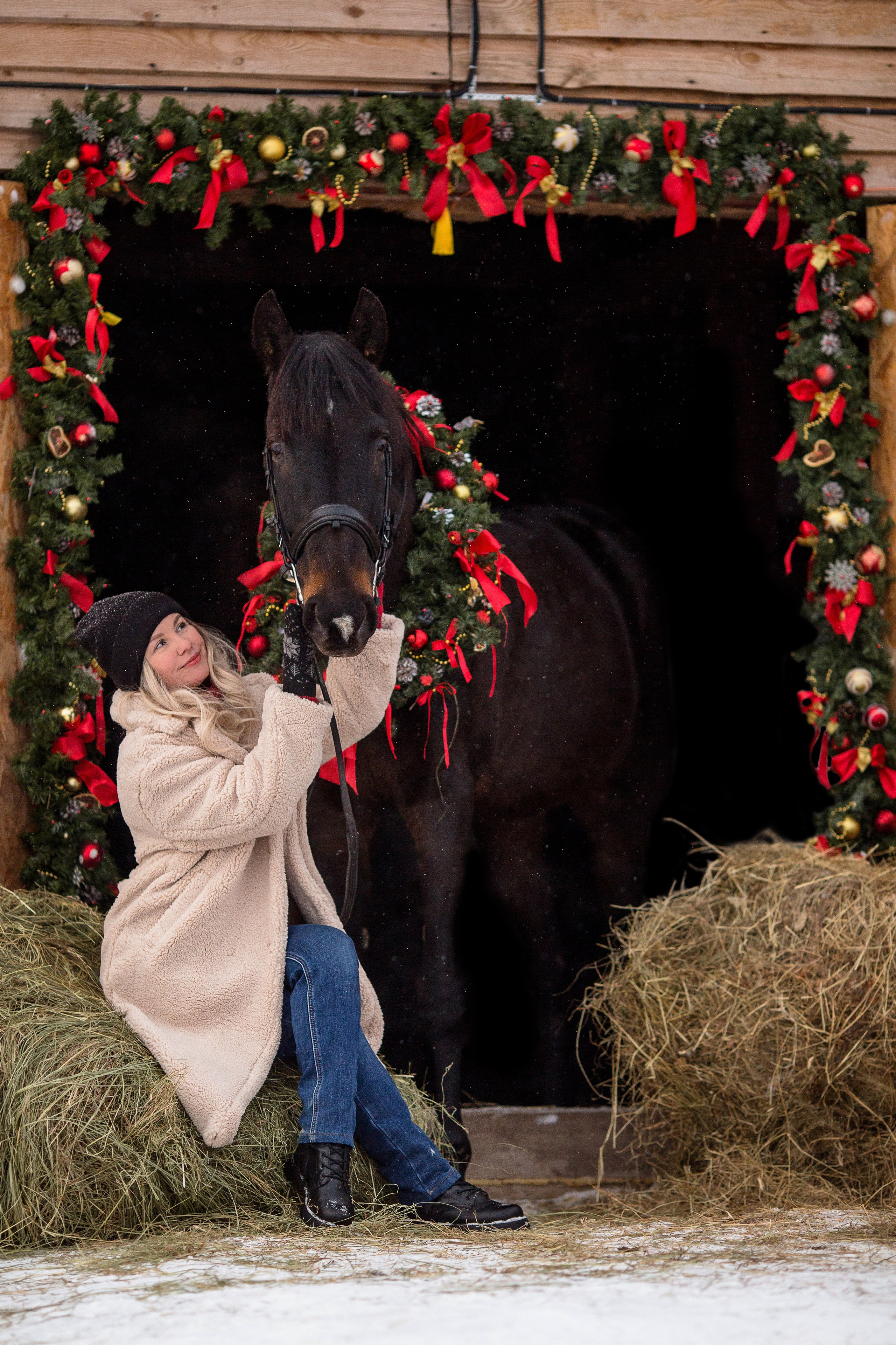 Новогодняя фотосессия с лошадью