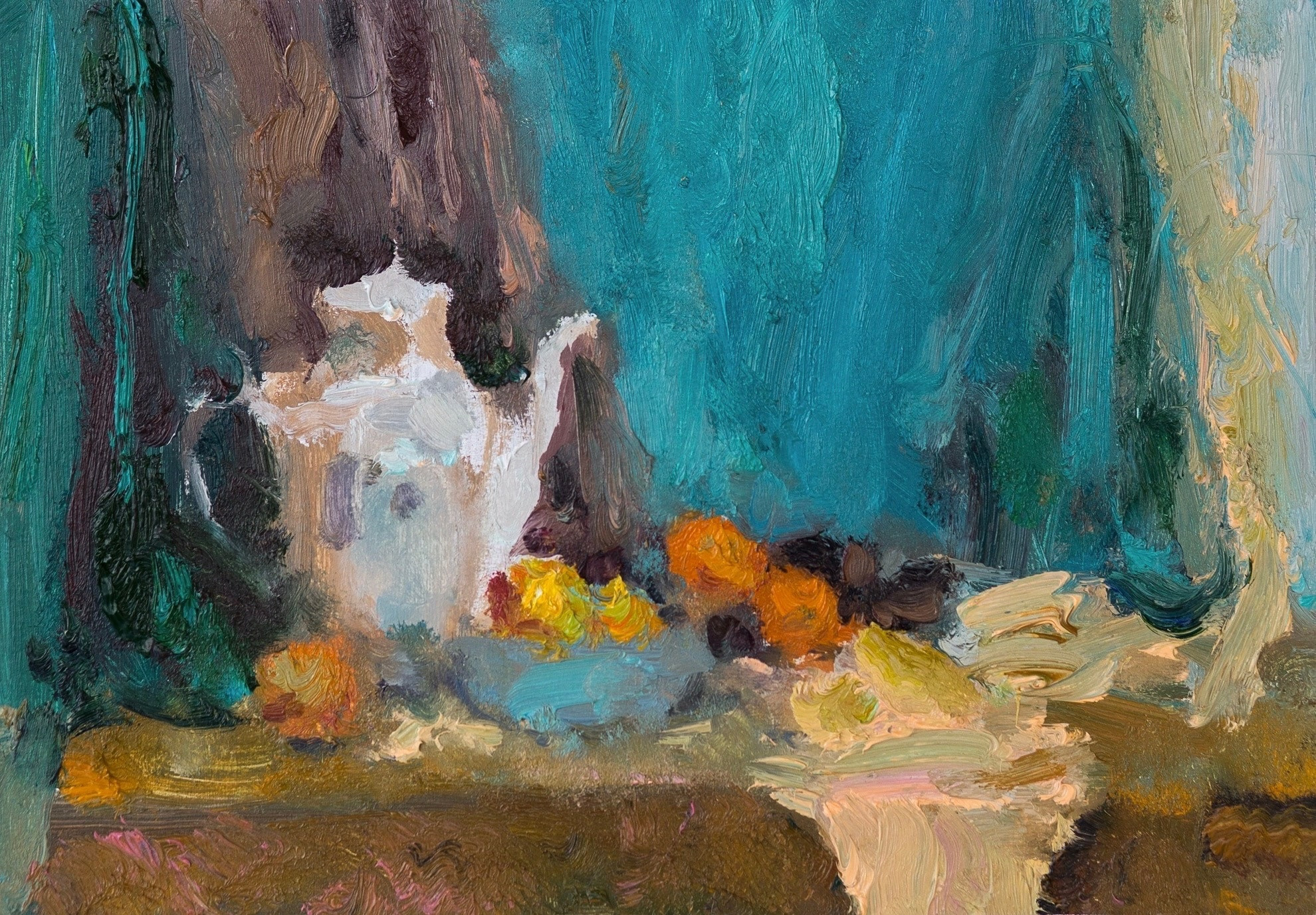 Натюрморт с белым чайником. Художник Александр Каверин