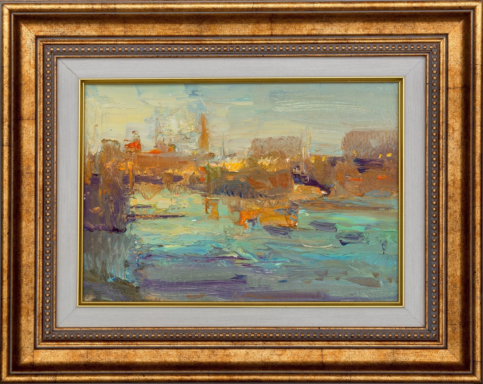 Закат. У реки Быстра Сосна. Художник Александр Каверин