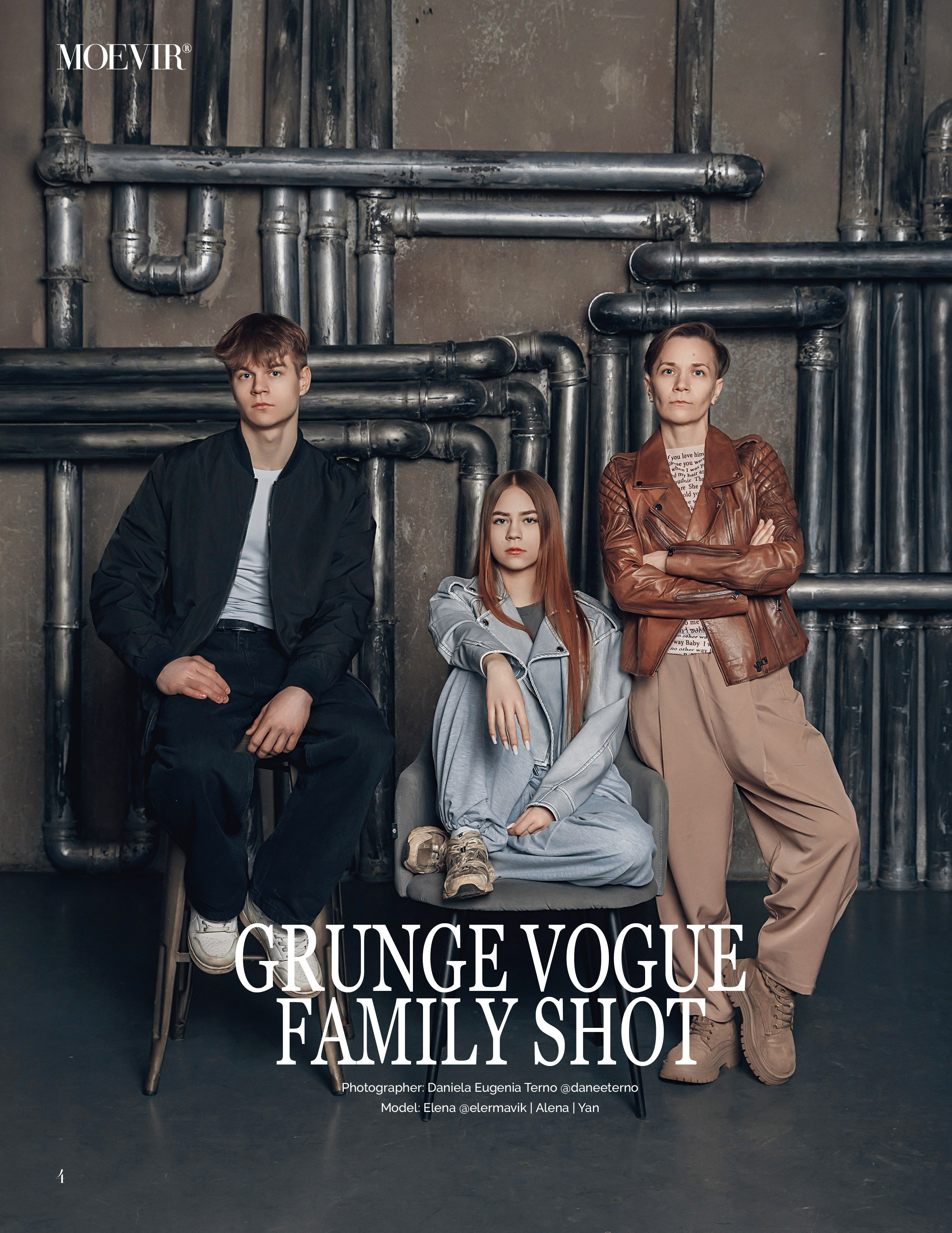Семейная фотосессия в стиле grunge vogue для семьи Елены. Интерьеры, Контент, Портреты | Фотограф в Москве Дани Терно