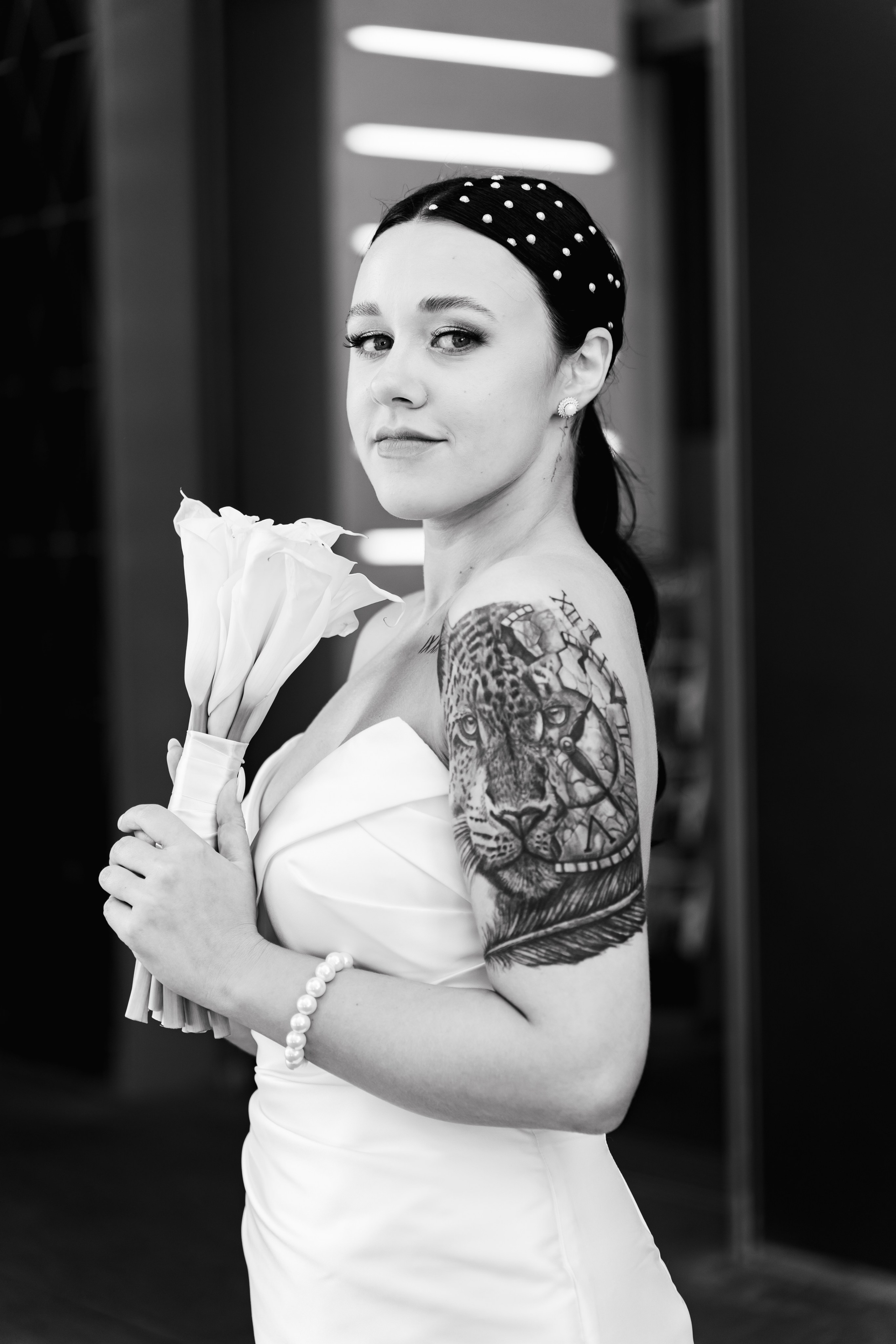 невеста с букетом из калл фотосессия Москва