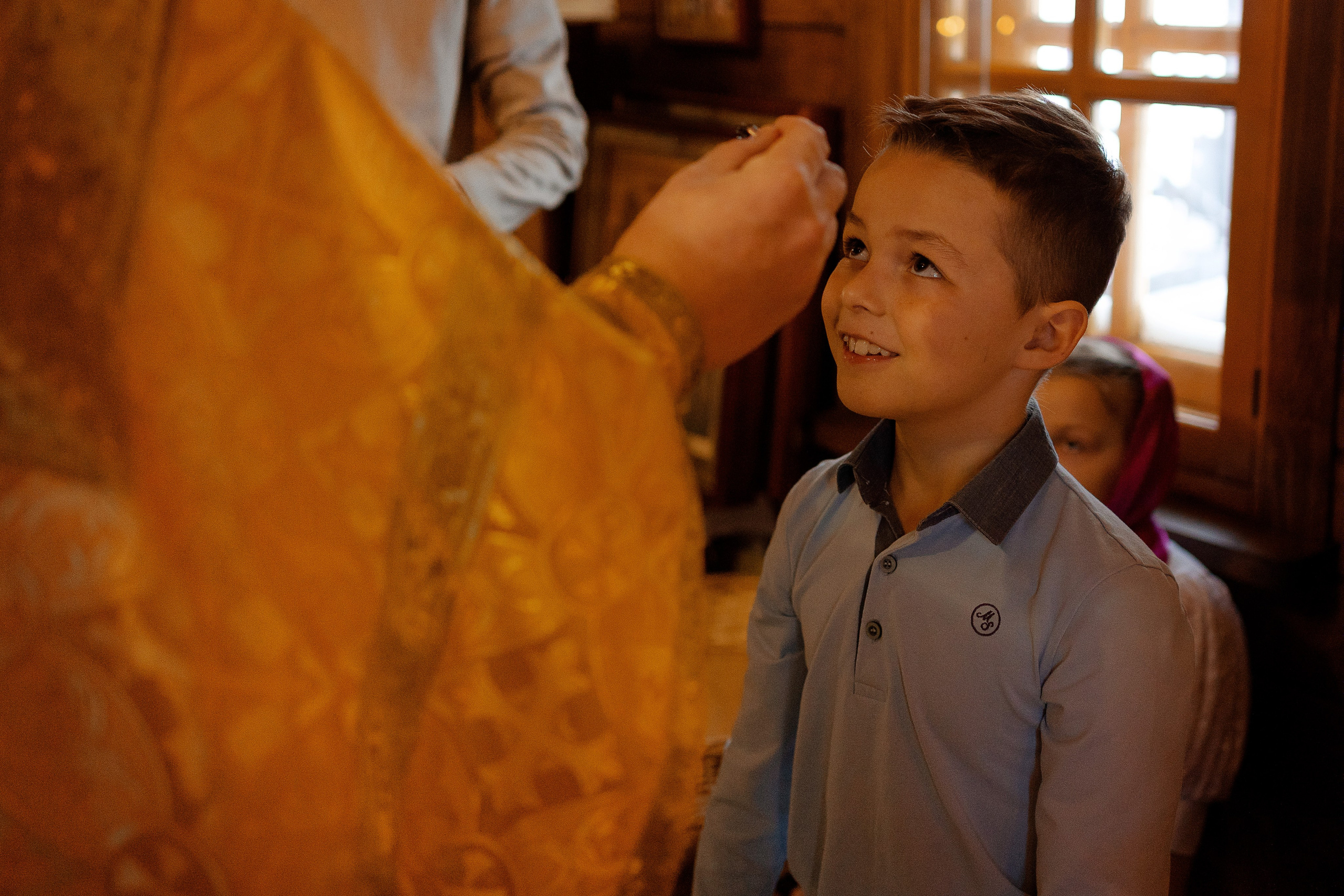 Таинство Крещения в храме Преподобного Сергия Радонежского в Новых Ватутинках…. Семейный и детский фотограф в Москве Екатерина Офицерова