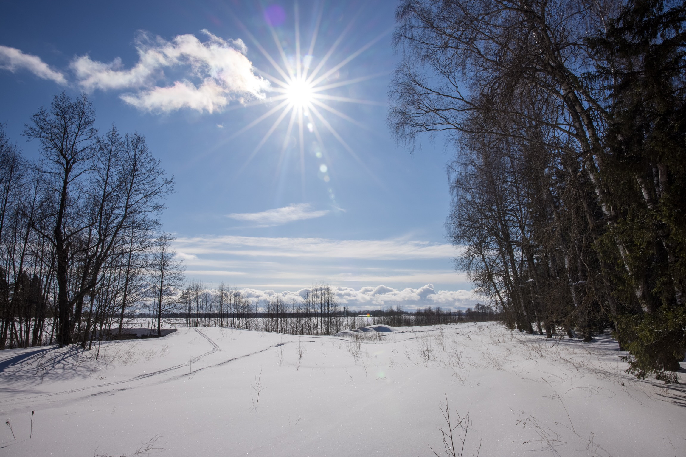 Морозный зимний день в Шуйском районе Ивановской области