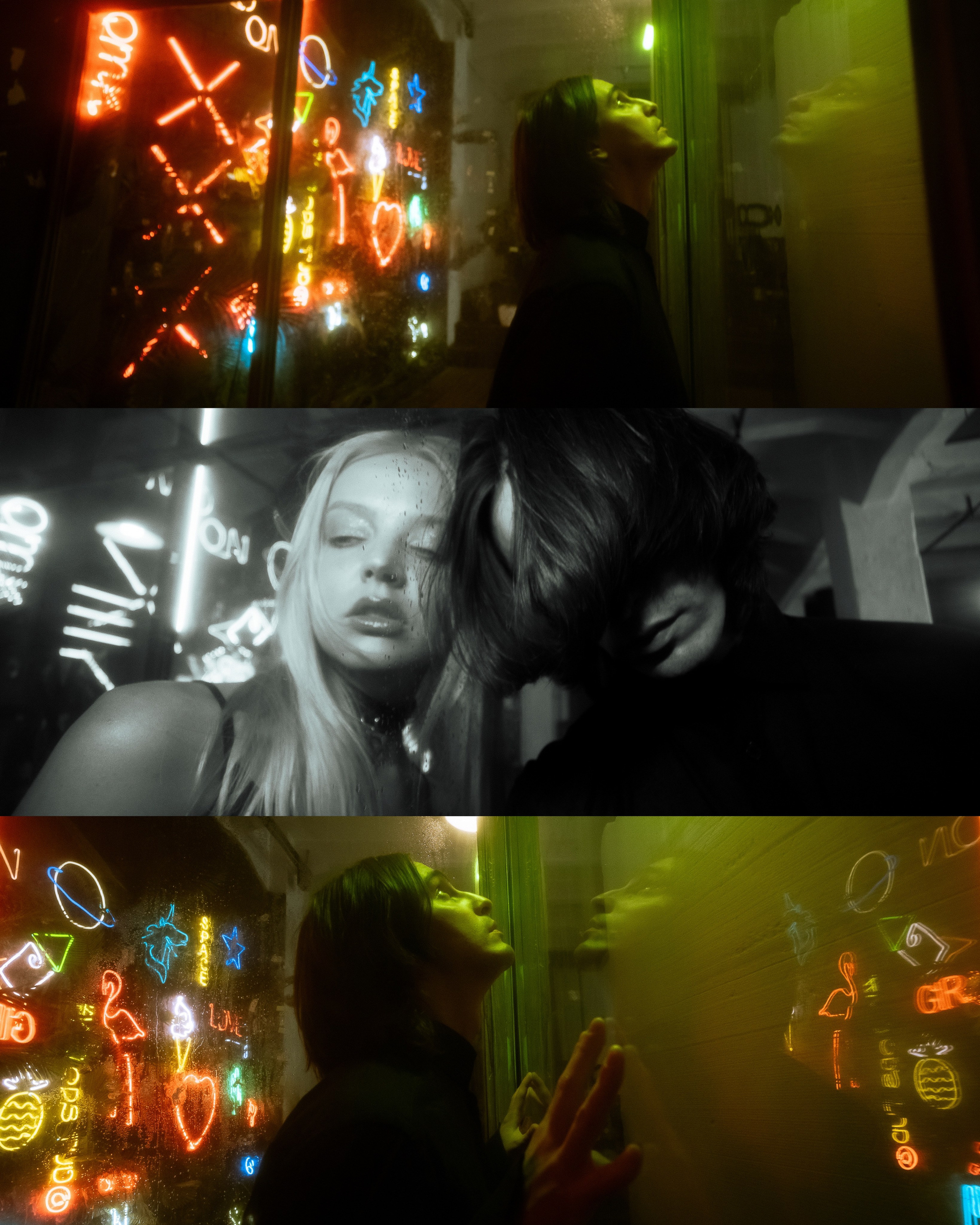 Coppia di ripresa. Fotografo a Mosca con un’atmosfera notturna di foto