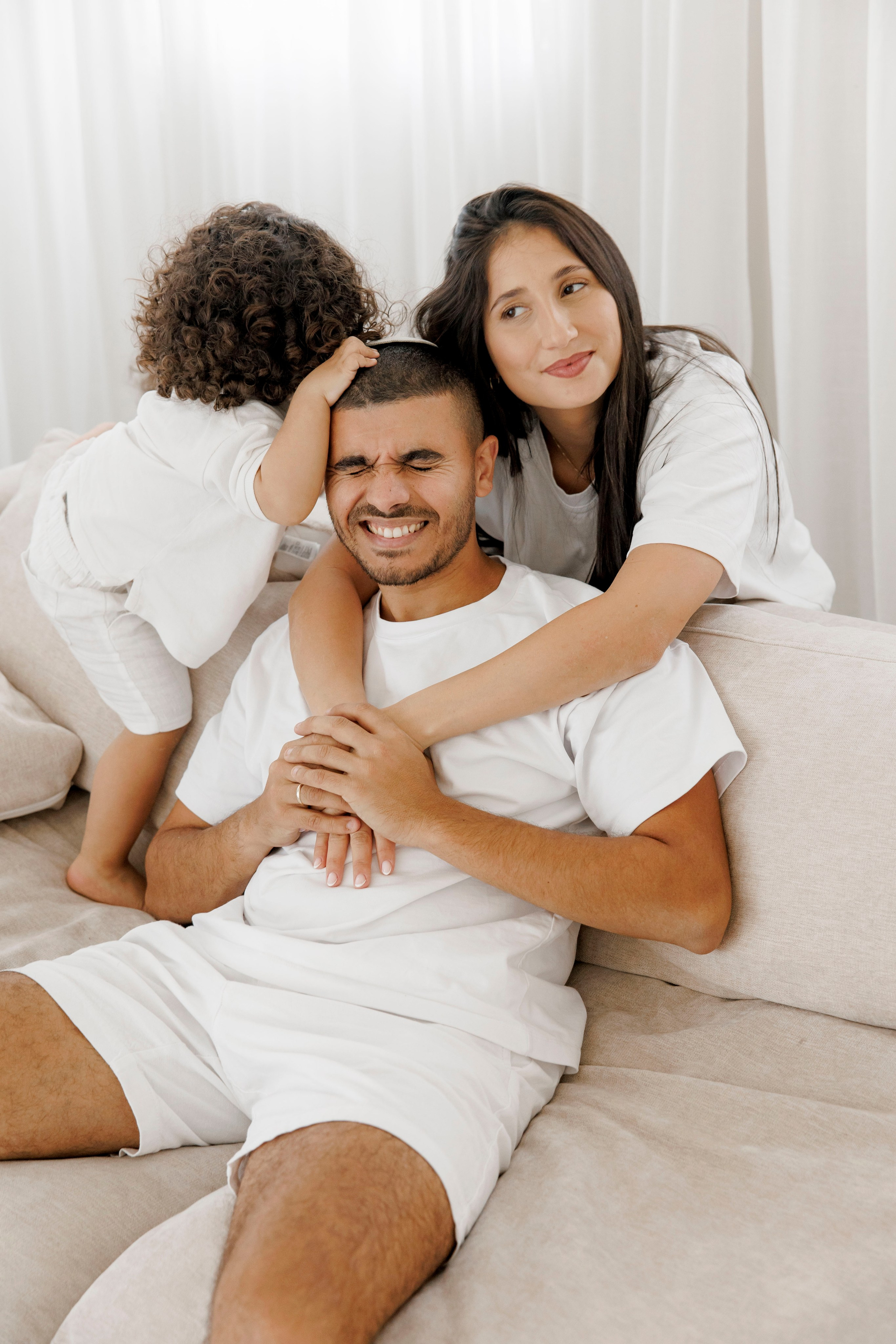 Family photoshoot inside the studio in Hadera. Wedding and family photographer