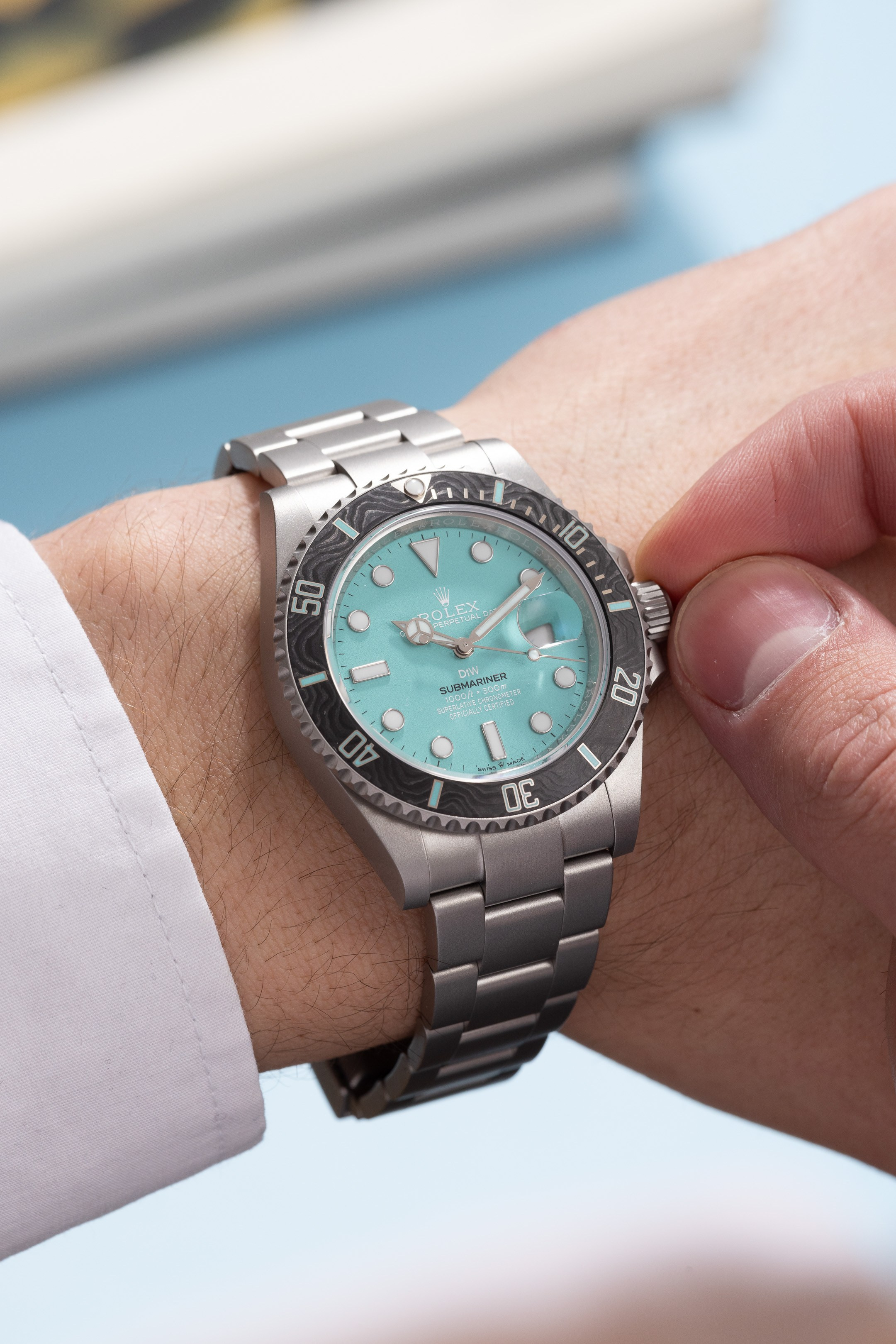 Custom Rolex watch on man's wrist  -  photographer Andrey Dunin