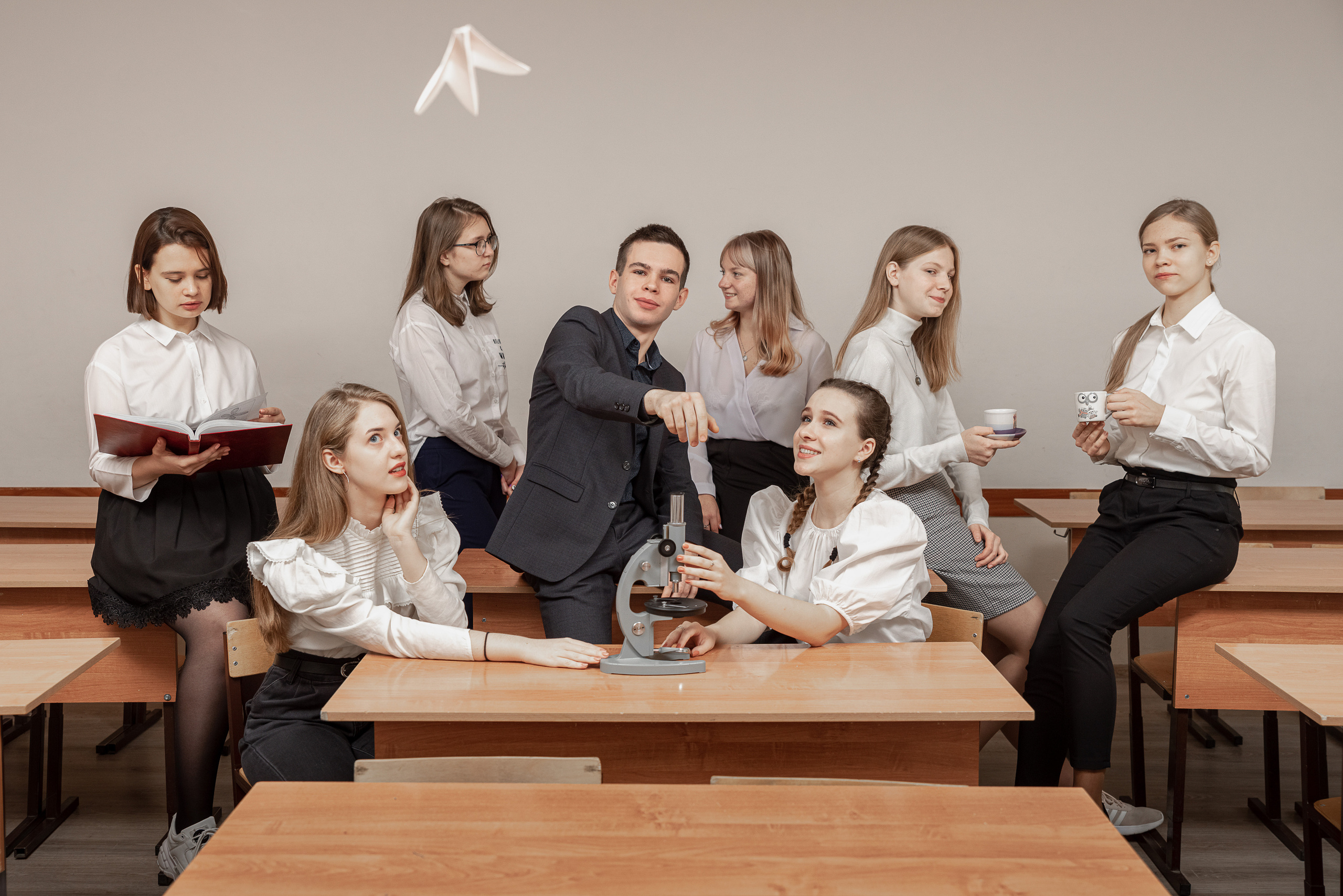 Съёмка для выпускного альбома в школе