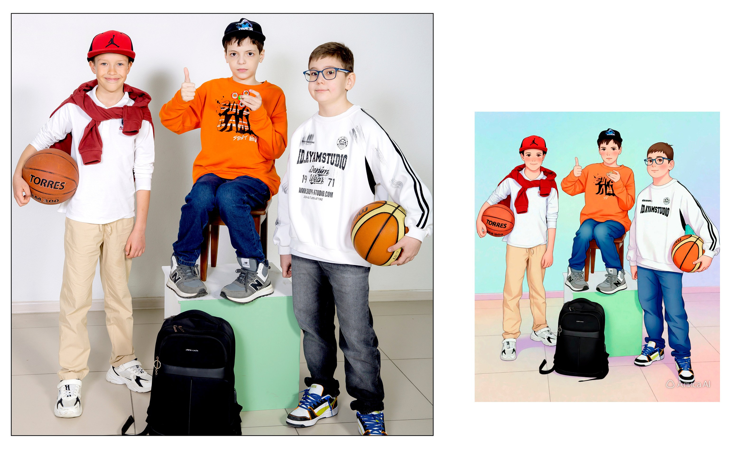 4А в СТУДИИ + АНИМЕ от ИИ Алиса. Семейный фотограф в Новороссийске Игорь Белослюдцев