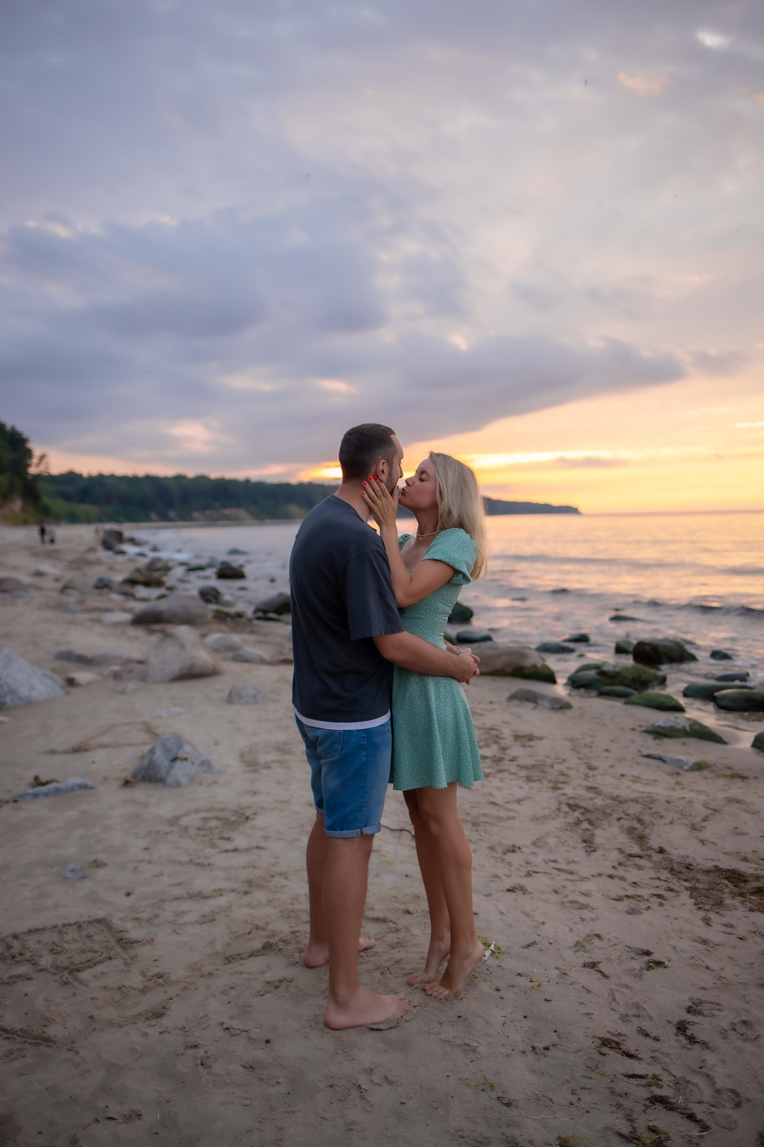 Есеня, Леня и Аня. Закат в Куликово. Фотограф в Калининграде Решетникова Алина
