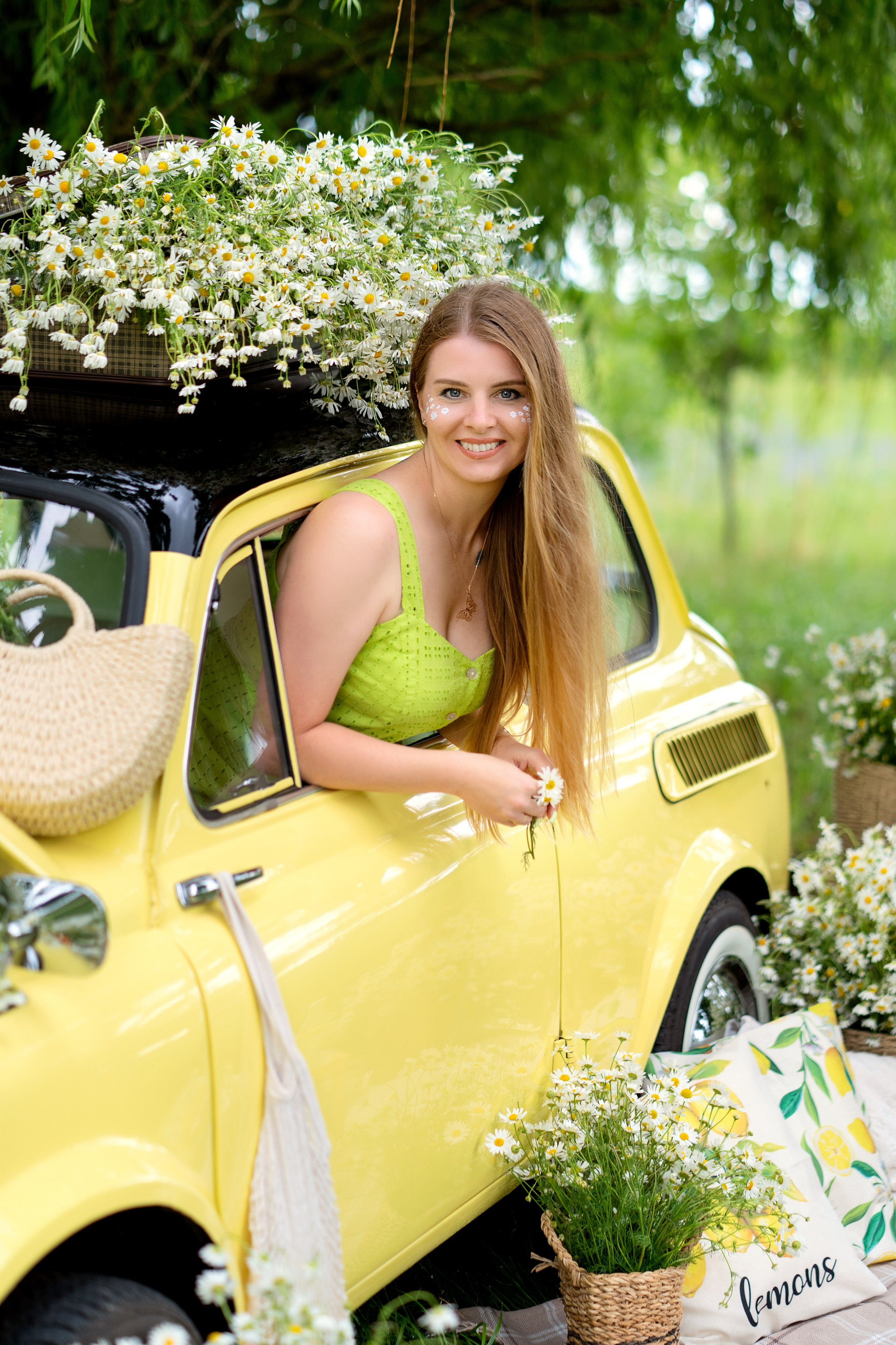 Фотодень Машина с ромашками. Семейный и свадебный фотограф Минск, Беларусь Анна Орловская