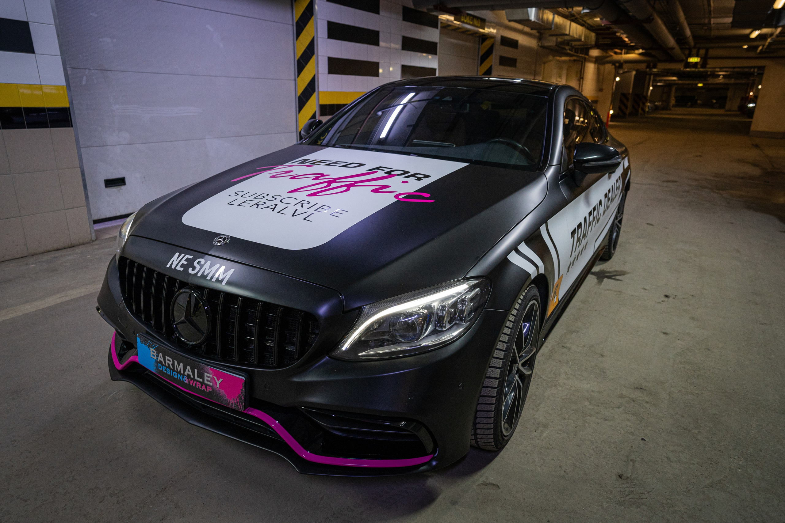 Винилография на Mercedes Benz C43 AMG. Студия дизайна и оклейки авто Barmaley Design