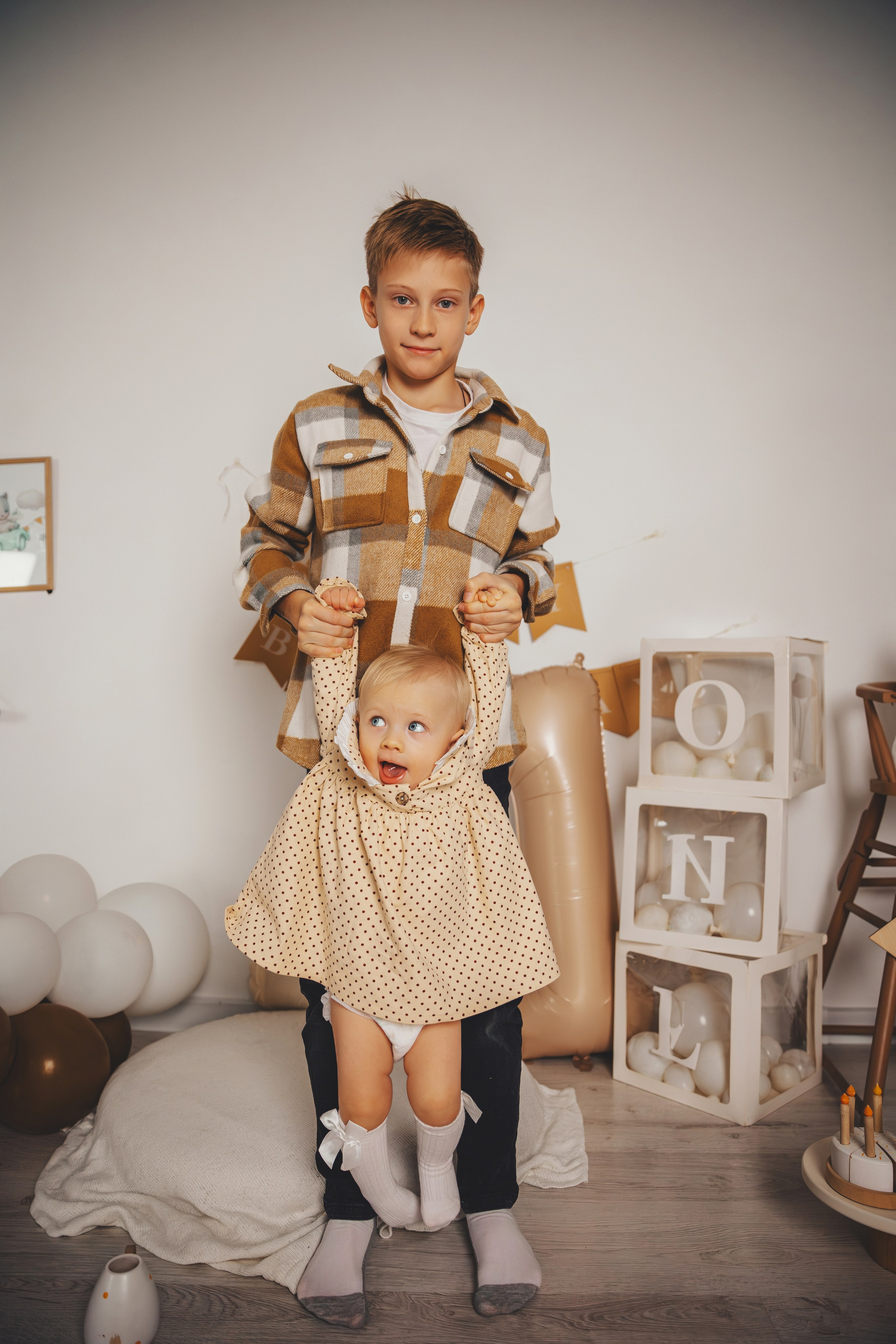Фотосессия малыша на годик в студии. Семейный и женский фотограф в Москве Надежда Воробьева