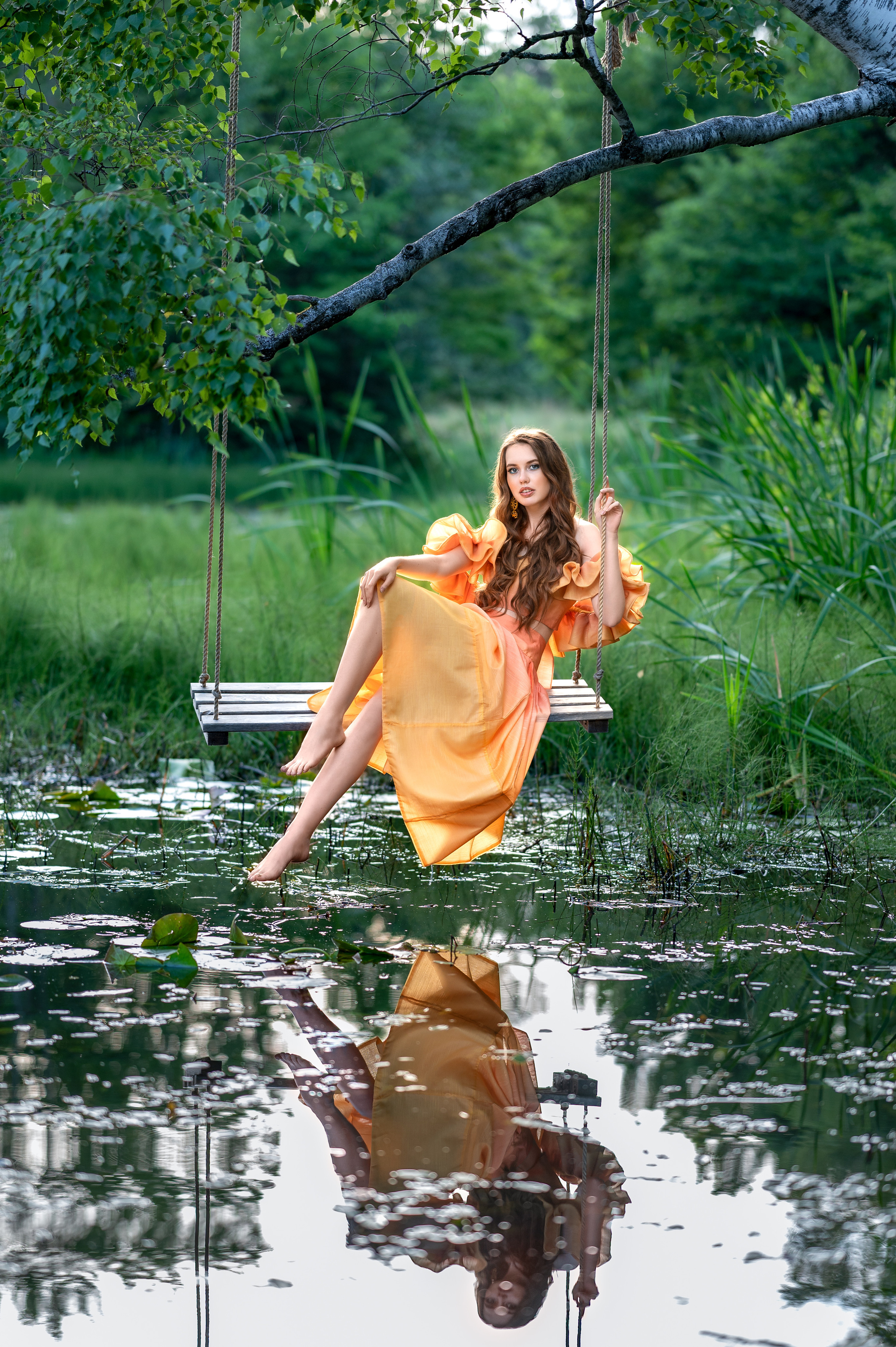 Фотосессия в лодке с подсолнухами. Фотограф Елена Сасс Москва