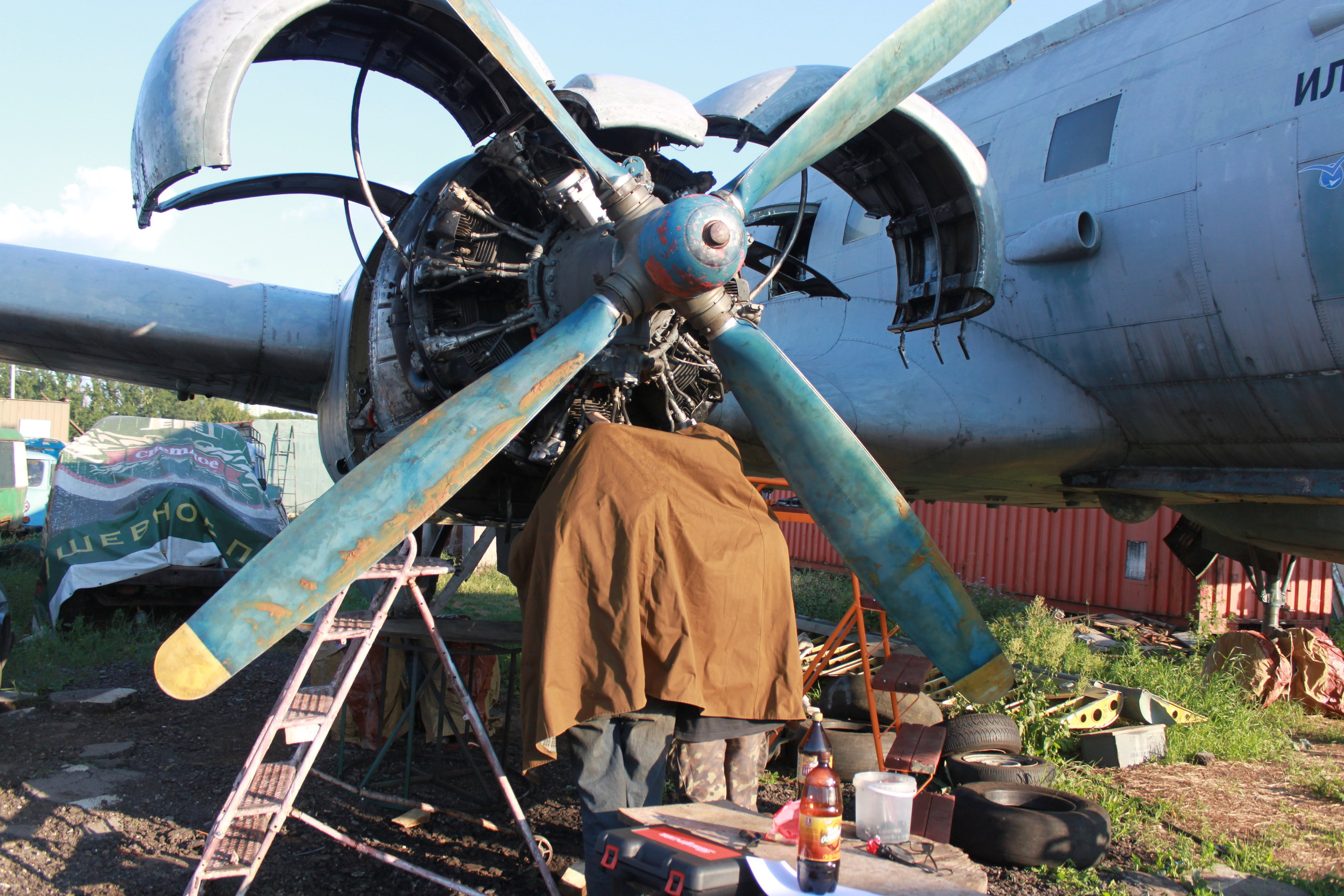Ил-14Т «Голубая Мечта» работы в Тушино (2011 г.). Фотоальбом показывающий увлекательный мир авиации и мир медведей Андрея Иванова
