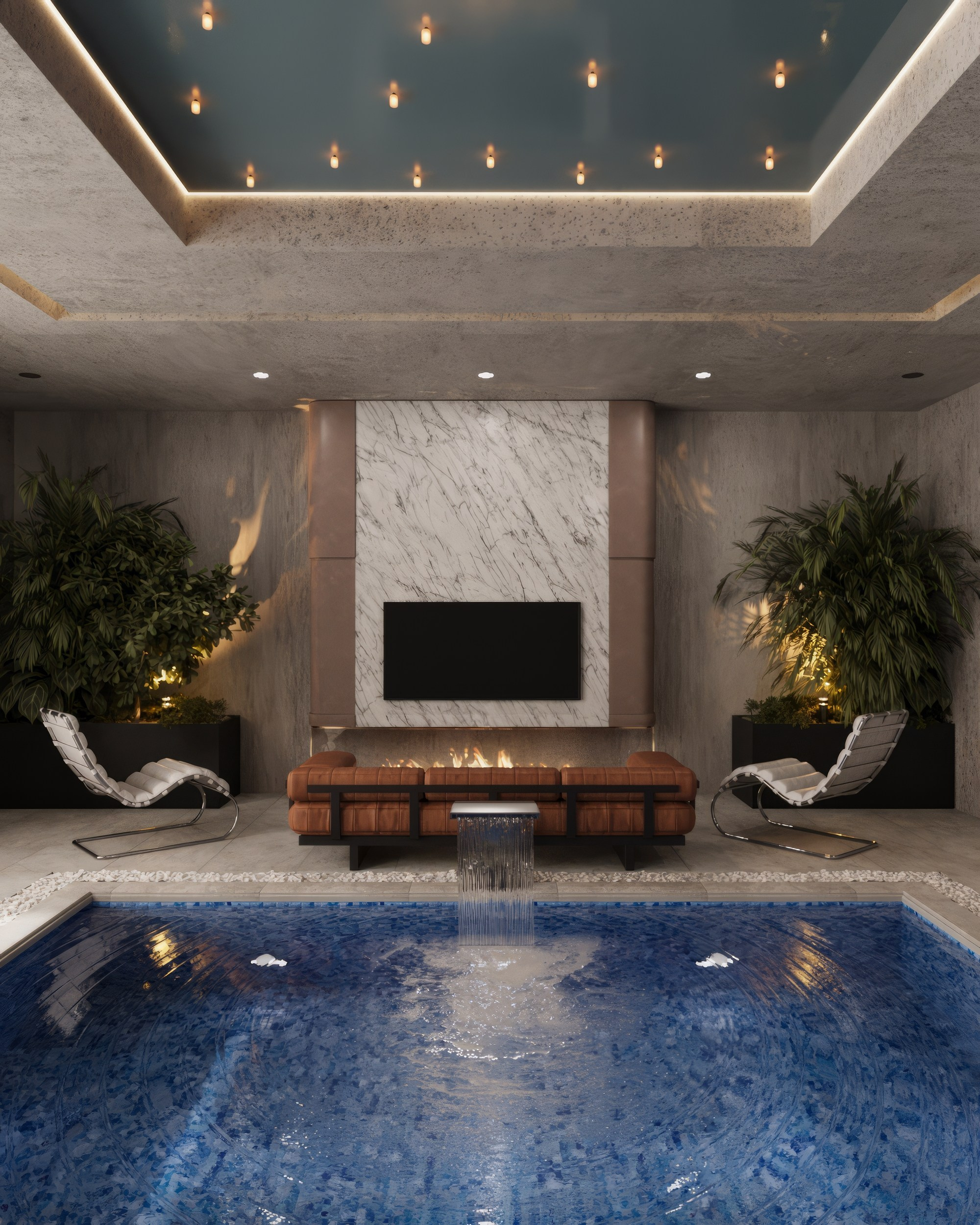 Дом с бассейном. Мансур Гусейнов дизайнер интерьеров г. Махачкала