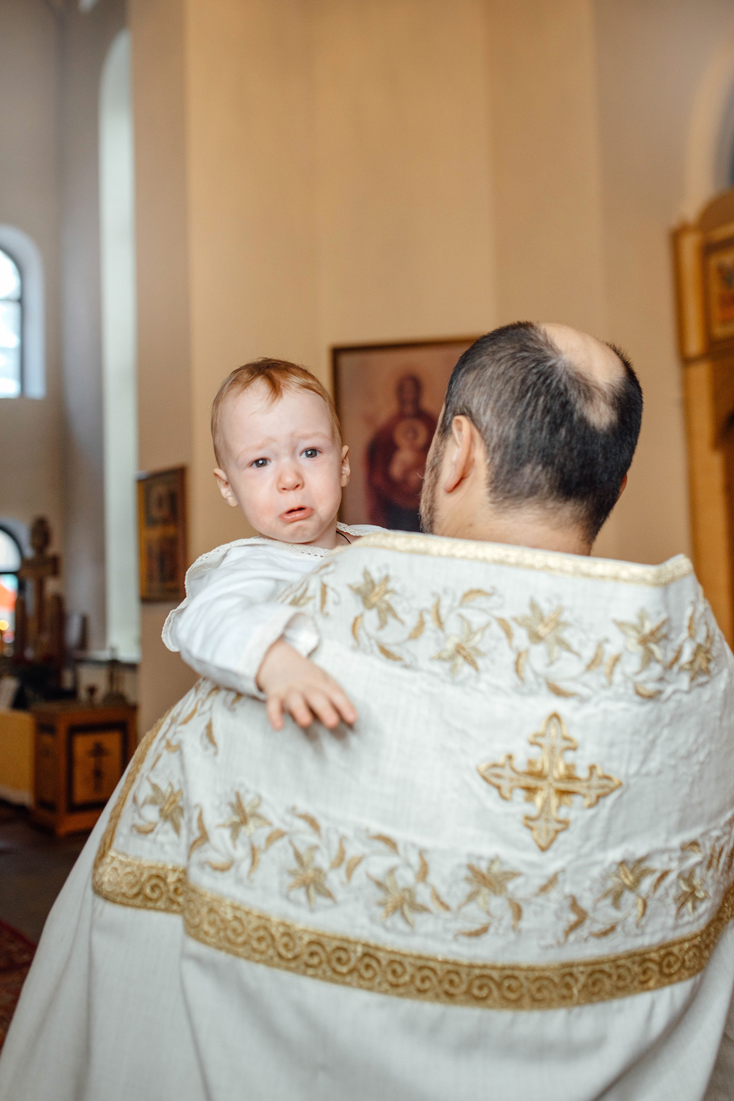 Таинство крещения Льва, храм Вознесения Господня, Ждановичи, февраль 2025