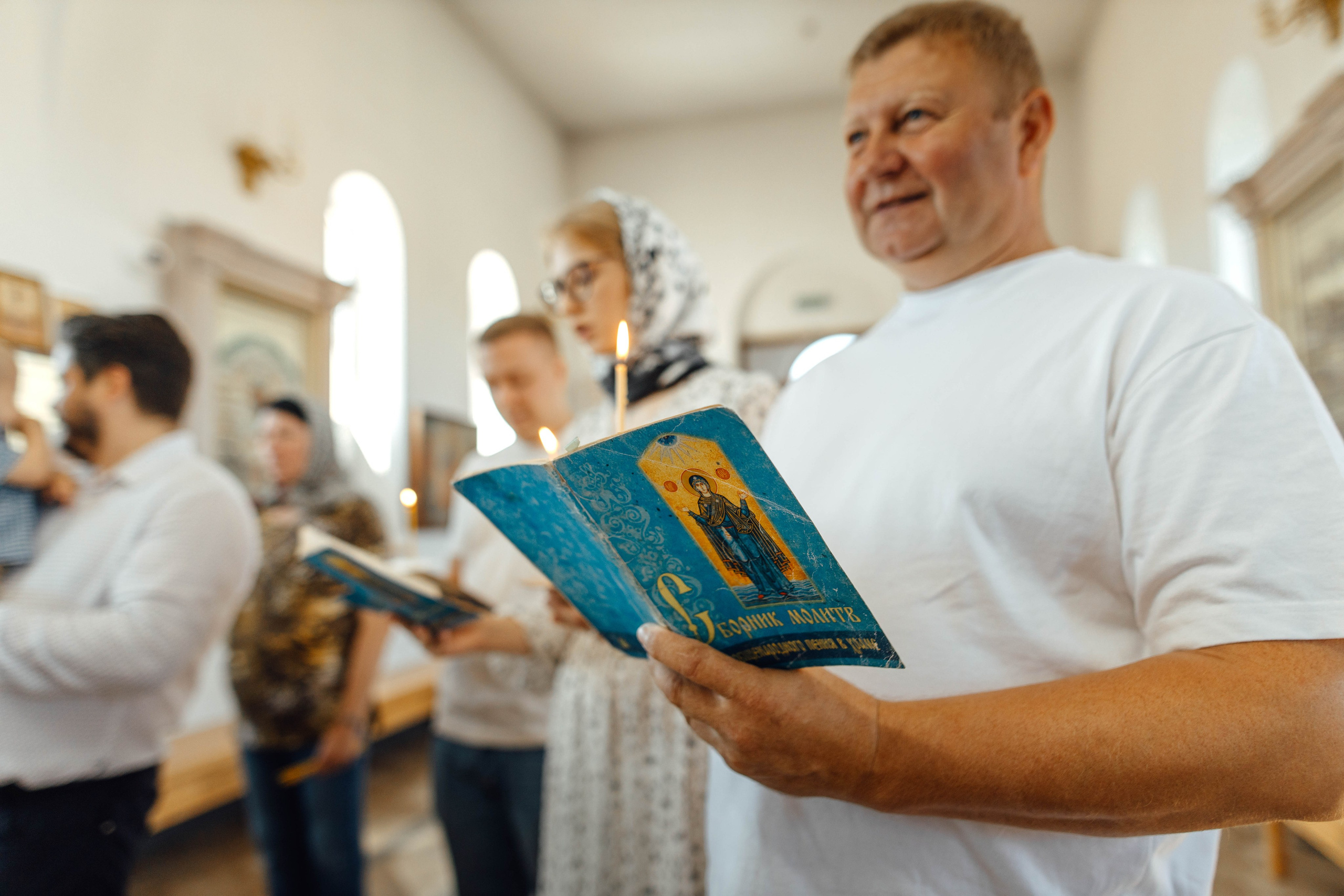 Крещение Энвера (Михаила), д. Колядищи, храм Успения Пр. Богородицы, август 2025