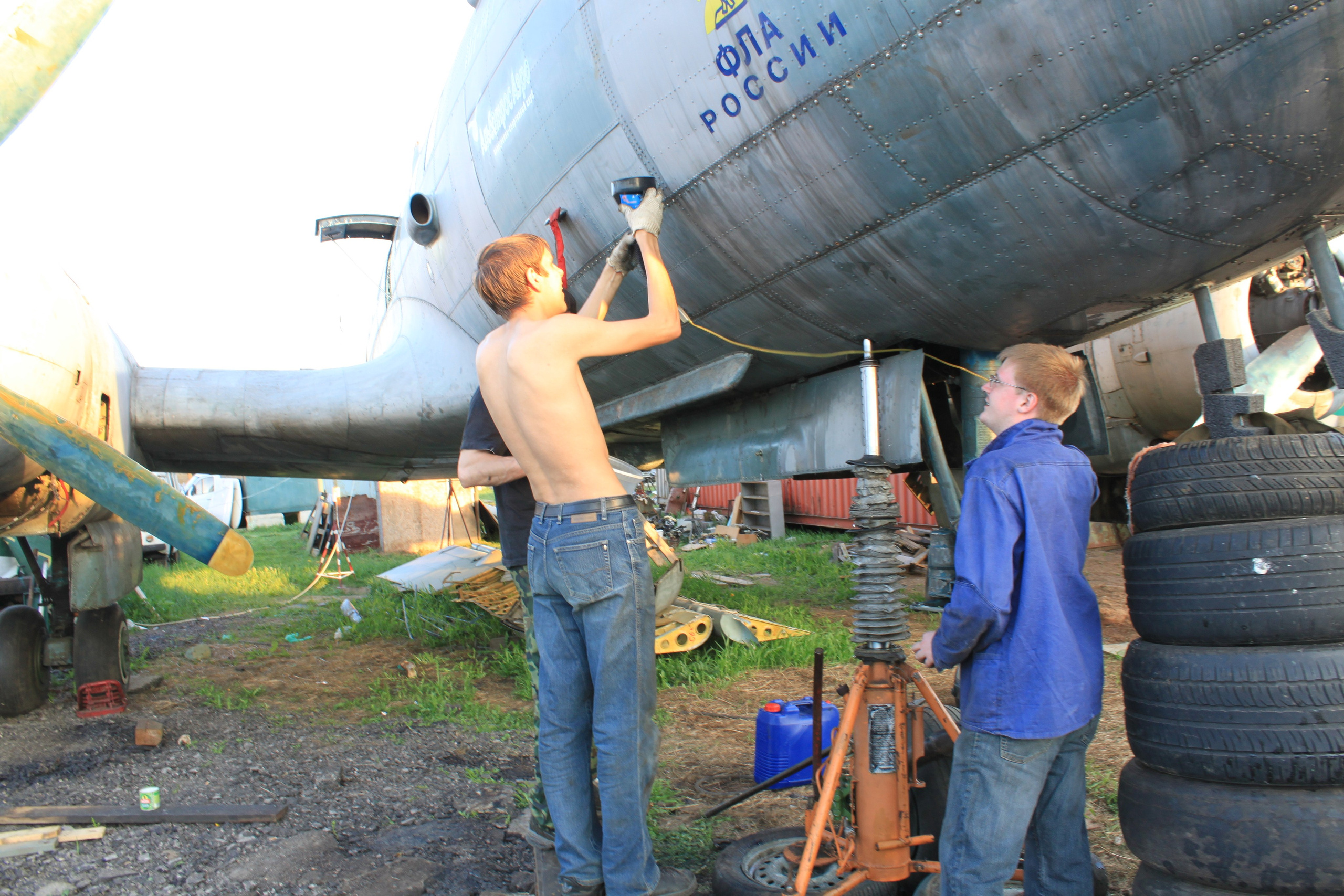 Ил-14Т «Голубая Мечта» работы в Тушино (2011 г.). Фотоальбом показывающий увлекательный мир авиации и мир медведей Андрея Иванова