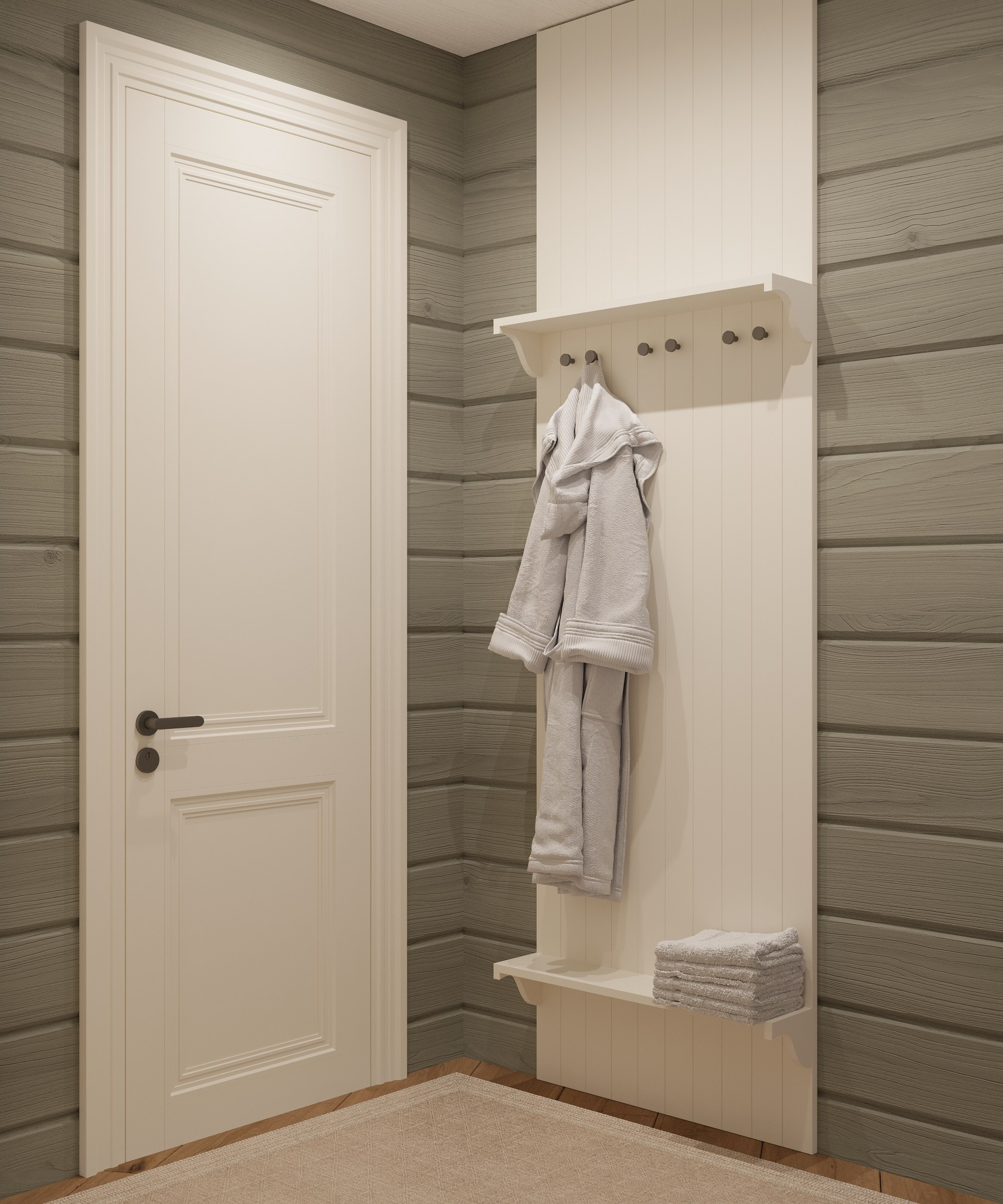 Предбанник и душевая. 3D-дизайнер Кристина Пуляевская