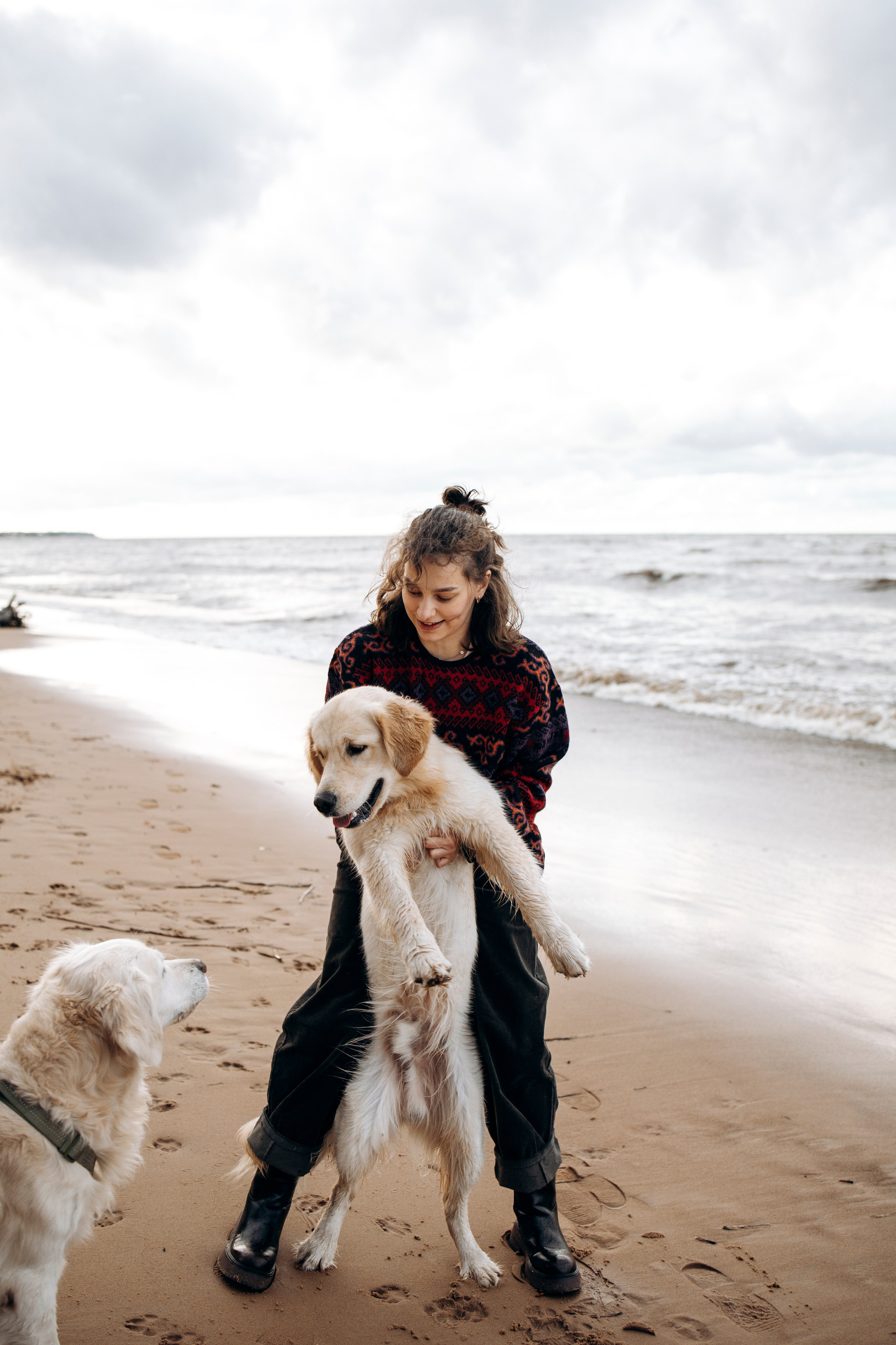 Прогулка Насти с Арчи и Арагоном. Фотограф-анималист в Санкт-Петеребурге Титова Алиса