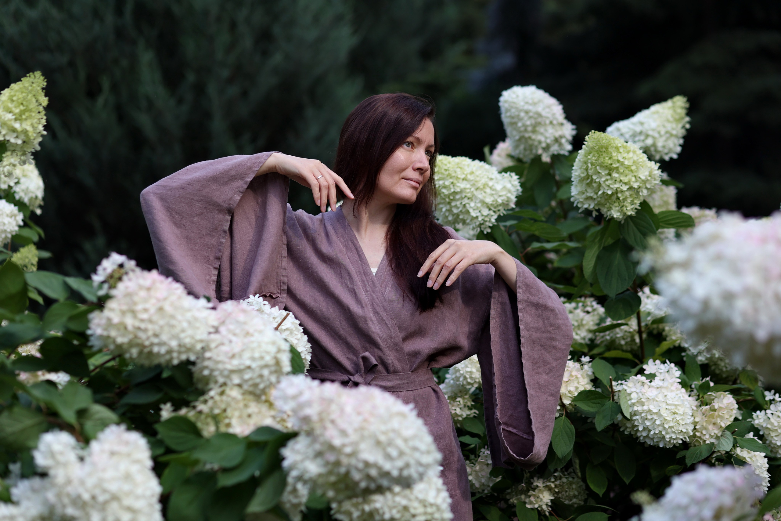 Йога. Гортензии. Тропики в Аптекарском огороде. Портретный фотограф Москва