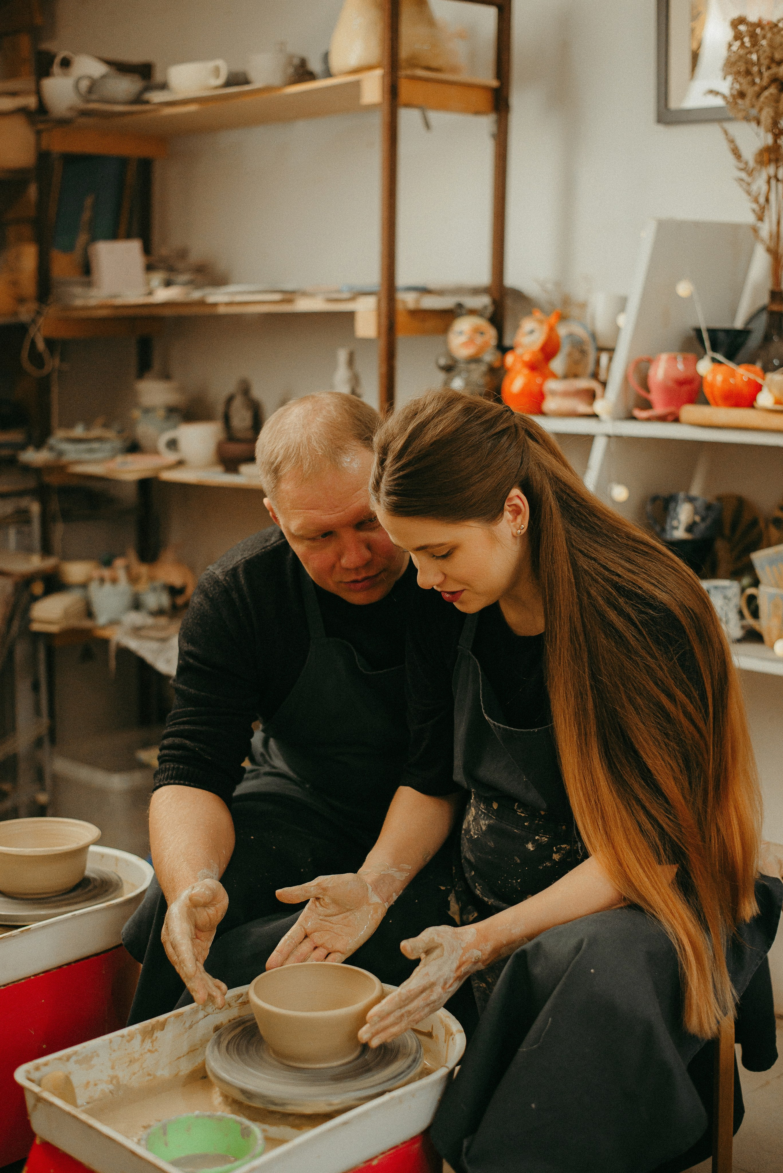Троицкие в гончарной мастерской. Семейный и детский фотограф Иваново Ксения Азаренкова