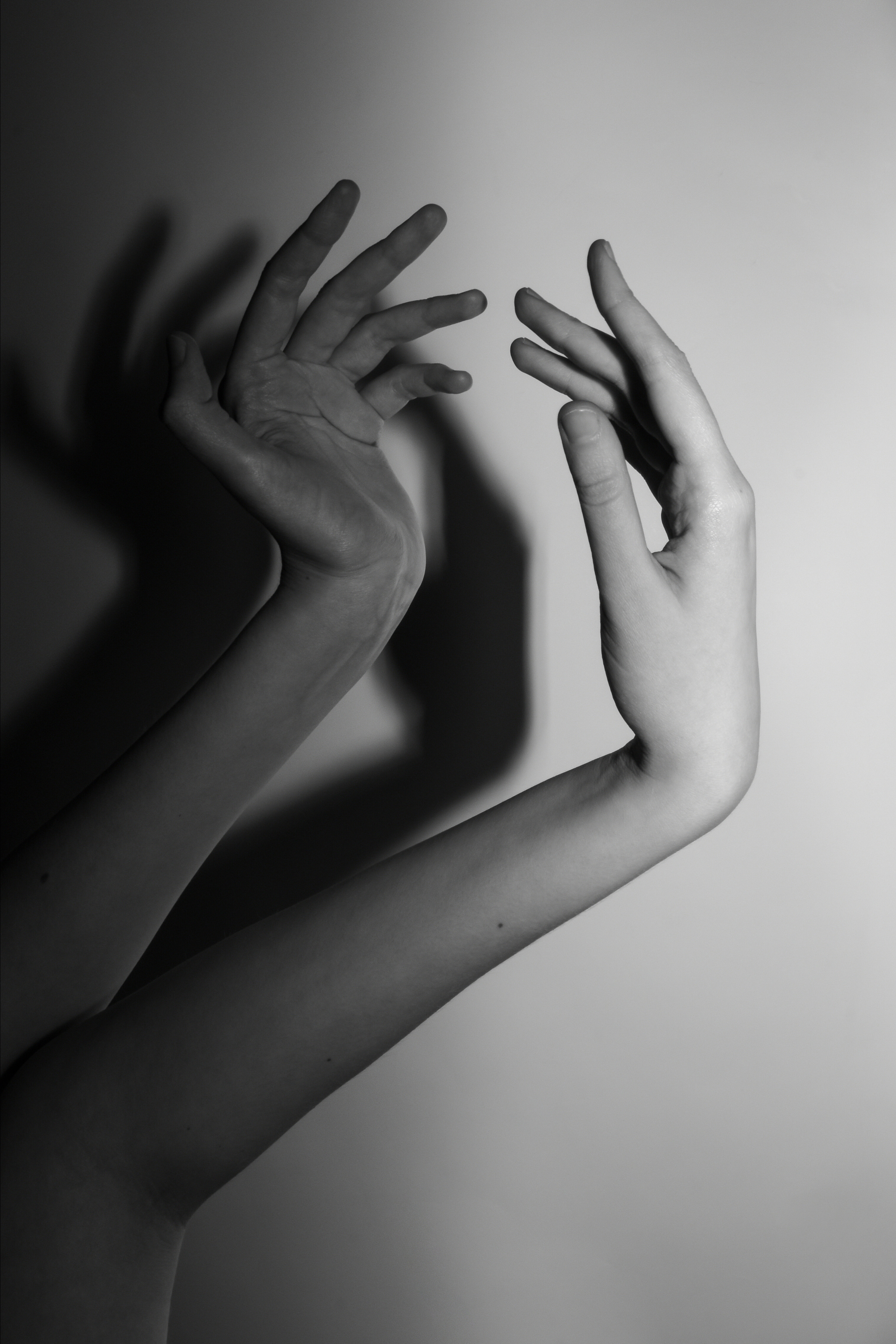 hands aesthetic black and white