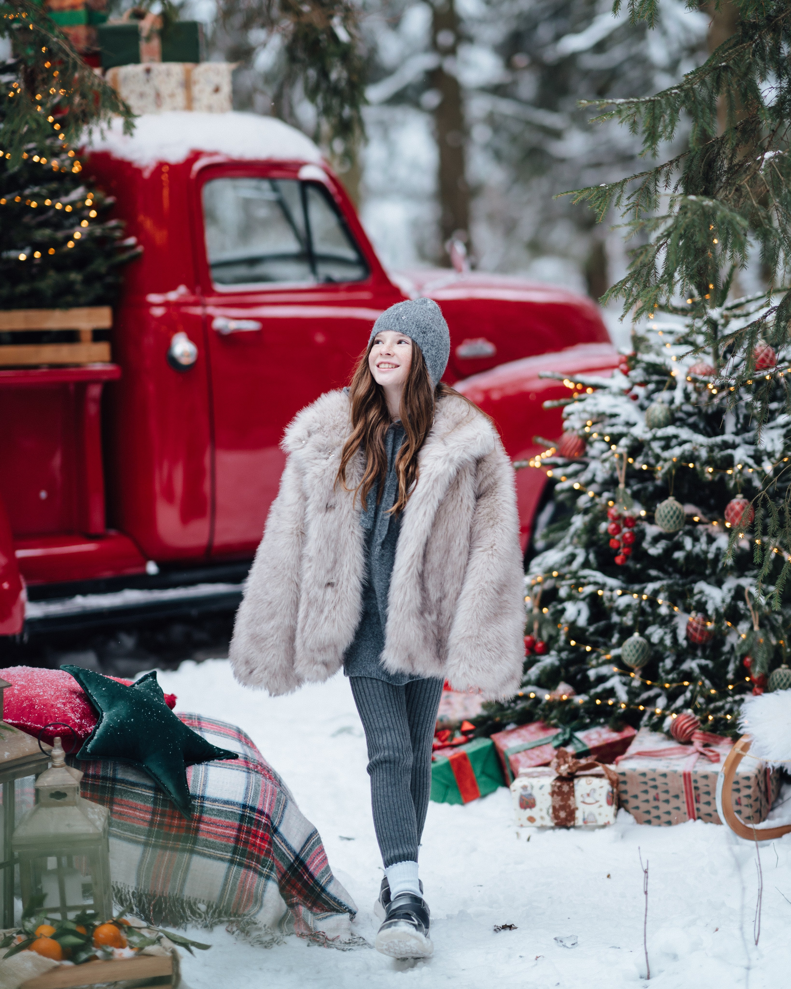 New Year. Red Car. Творческий фотограф взрослых и детей в Москве Анна Блифернец