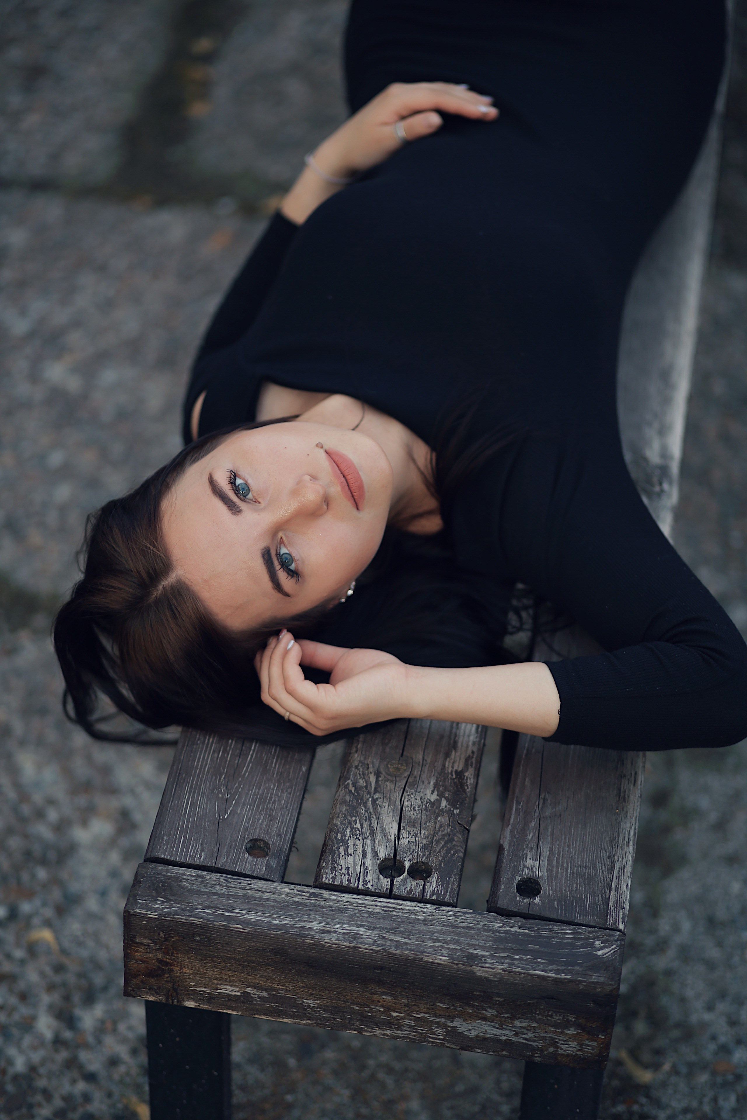 фотосессия в черном платье