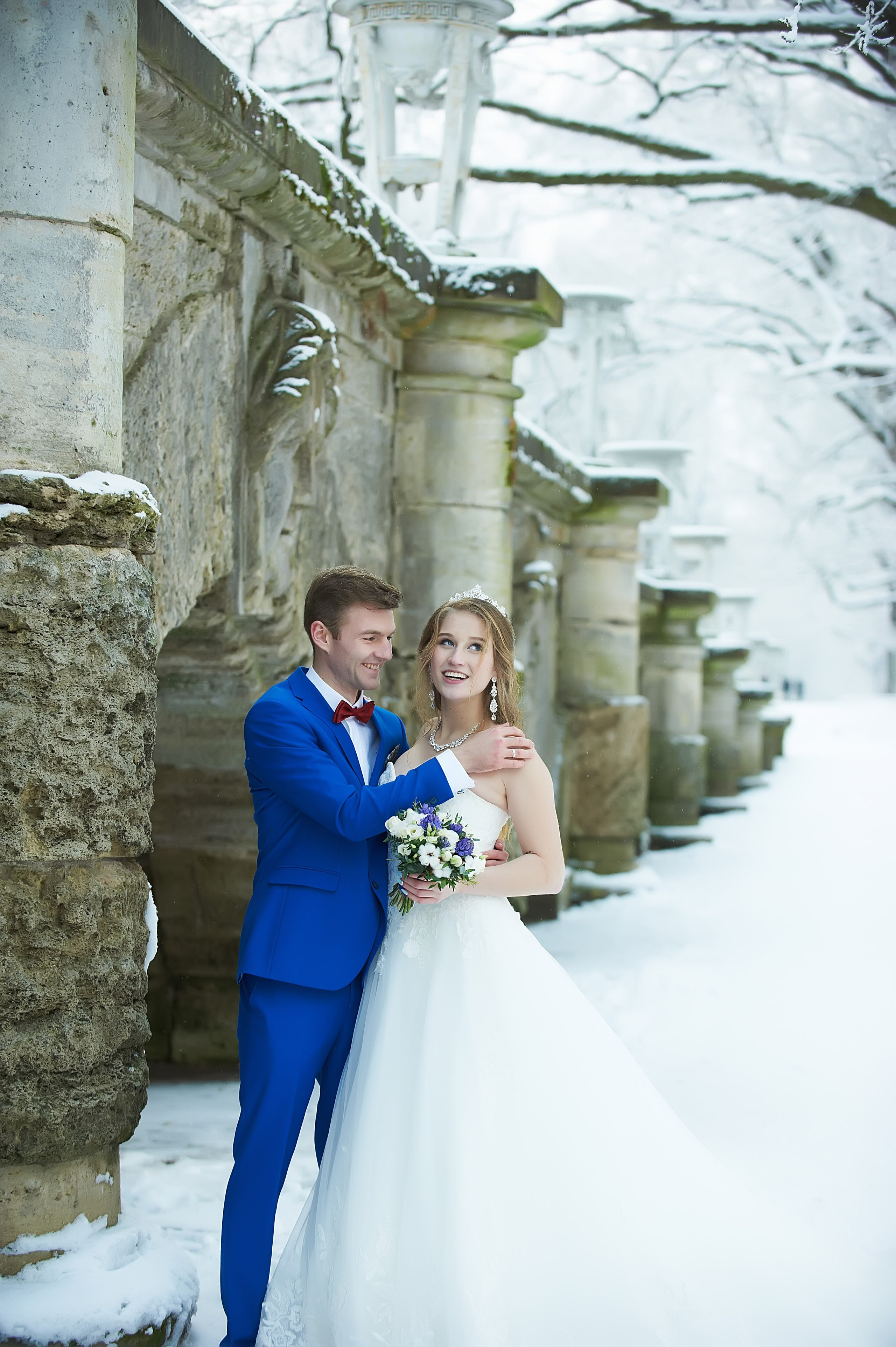 Надежда и Владислав (зимняя свадебная фотосессия в Пушкине в Екатерининском парке). Портретный, семейный и свадебный фотограф в Санкт-Петербурге и в Пушкине Ширяев Денис