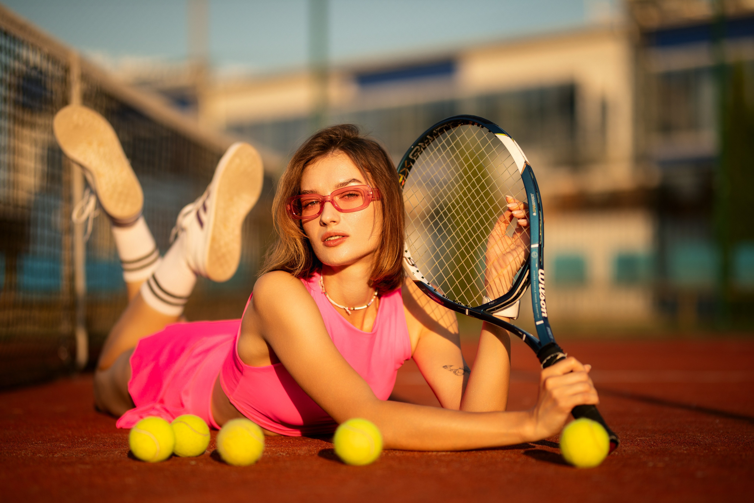 Съемка с Анастасией на теннисном корте в формате «для себя». Дмитрий Шульгин, портретный фотограф в Воронеже