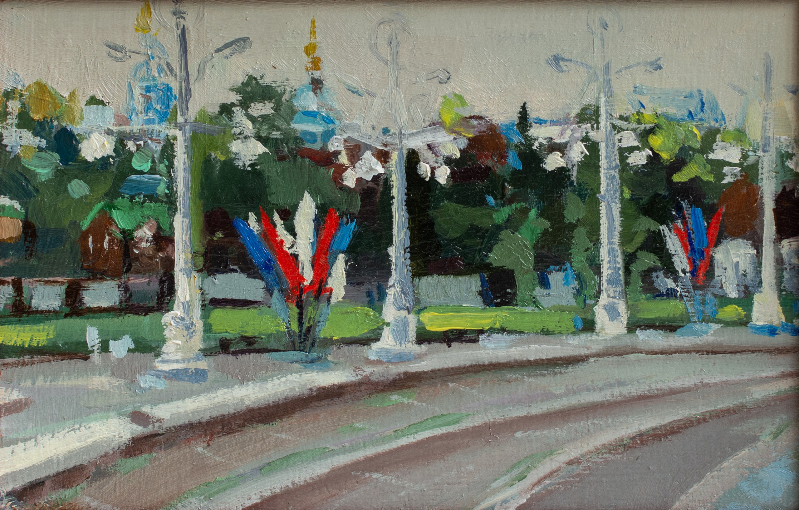 "День России" картон, масло 10х15см, 2023г