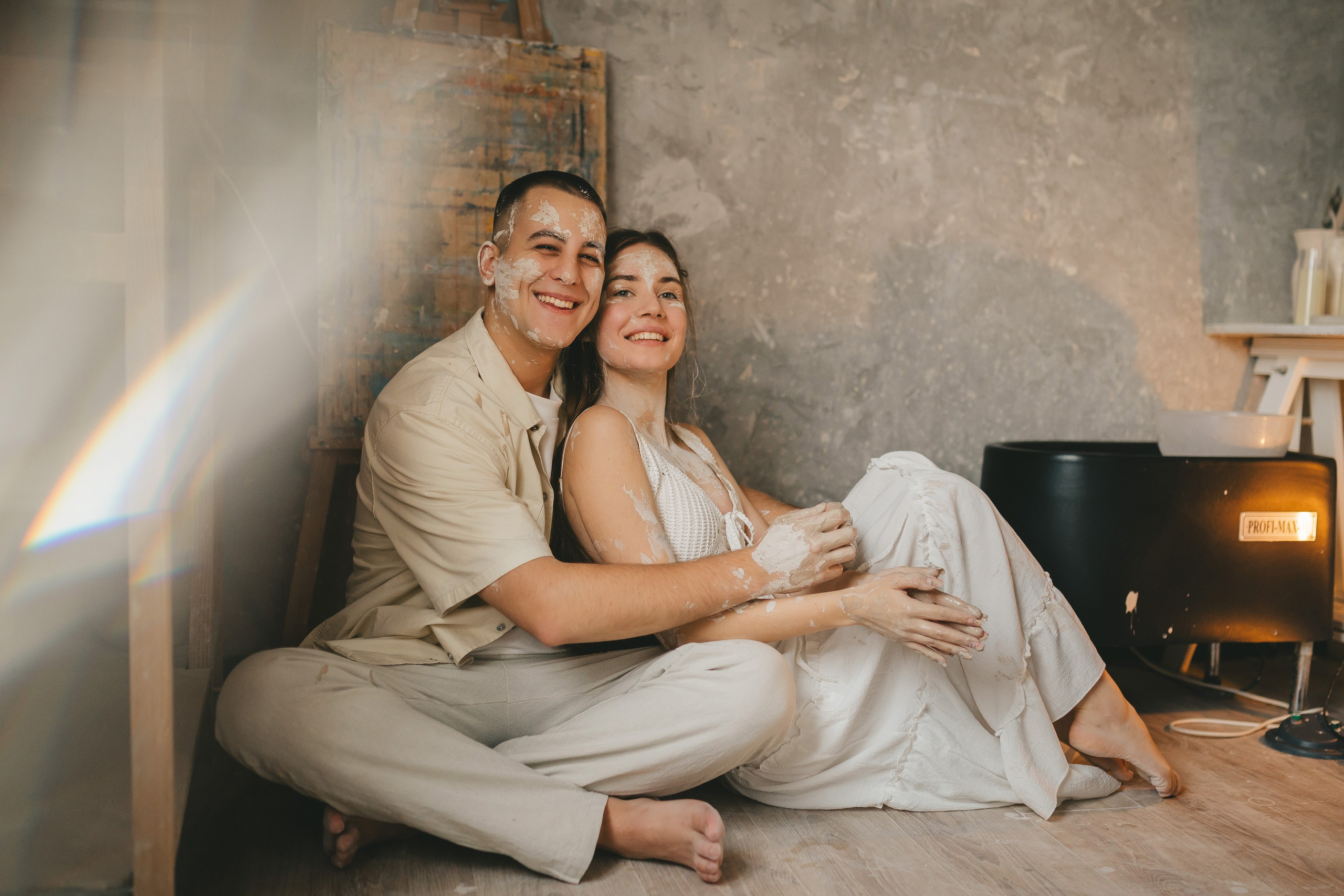 Дима и Даша в гончарной мастерской. Семейный lifestyle фотограф в Санкт-Петербурге Людмила Пахомова