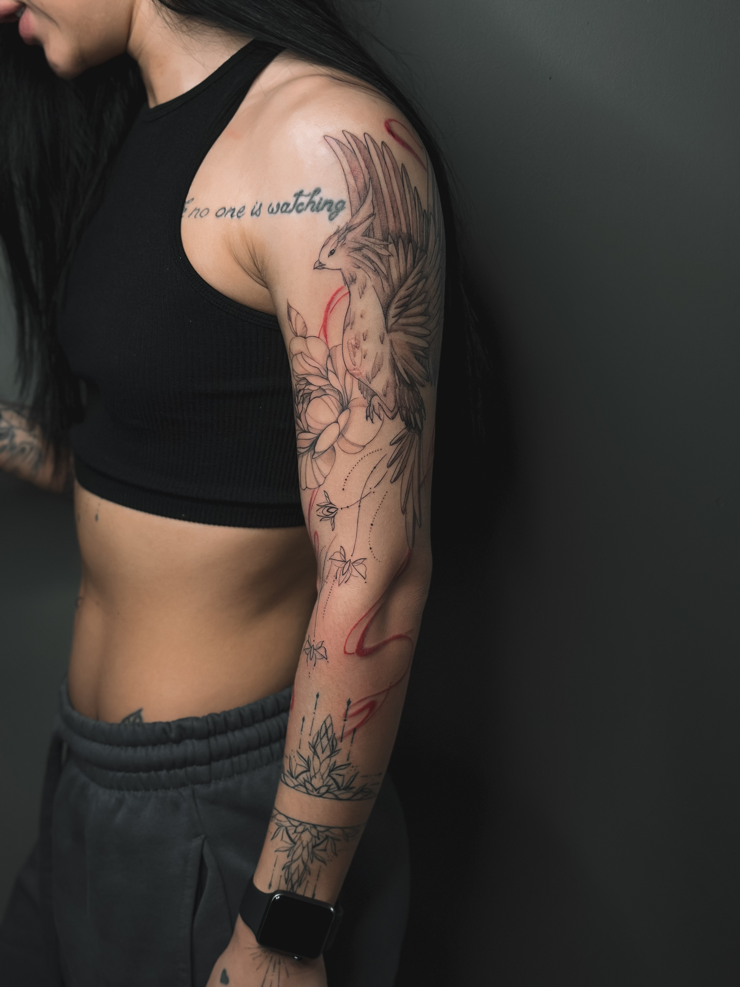 Цветочные рукава. Тату мастер Новосибирск