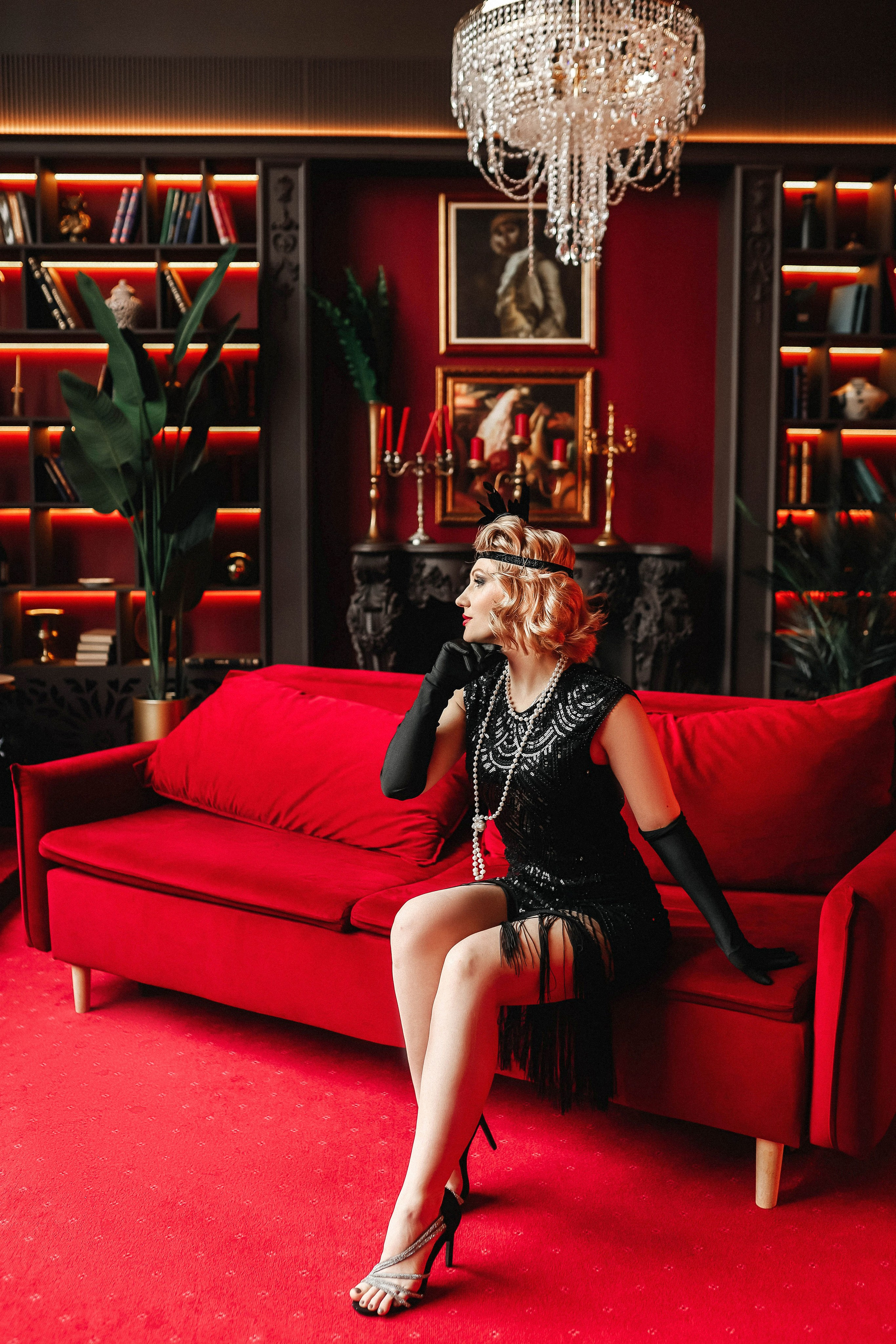 Фотосессия в стиле Гэтсби в студии Москвы. Свадебный и семейный фотограф в Москве