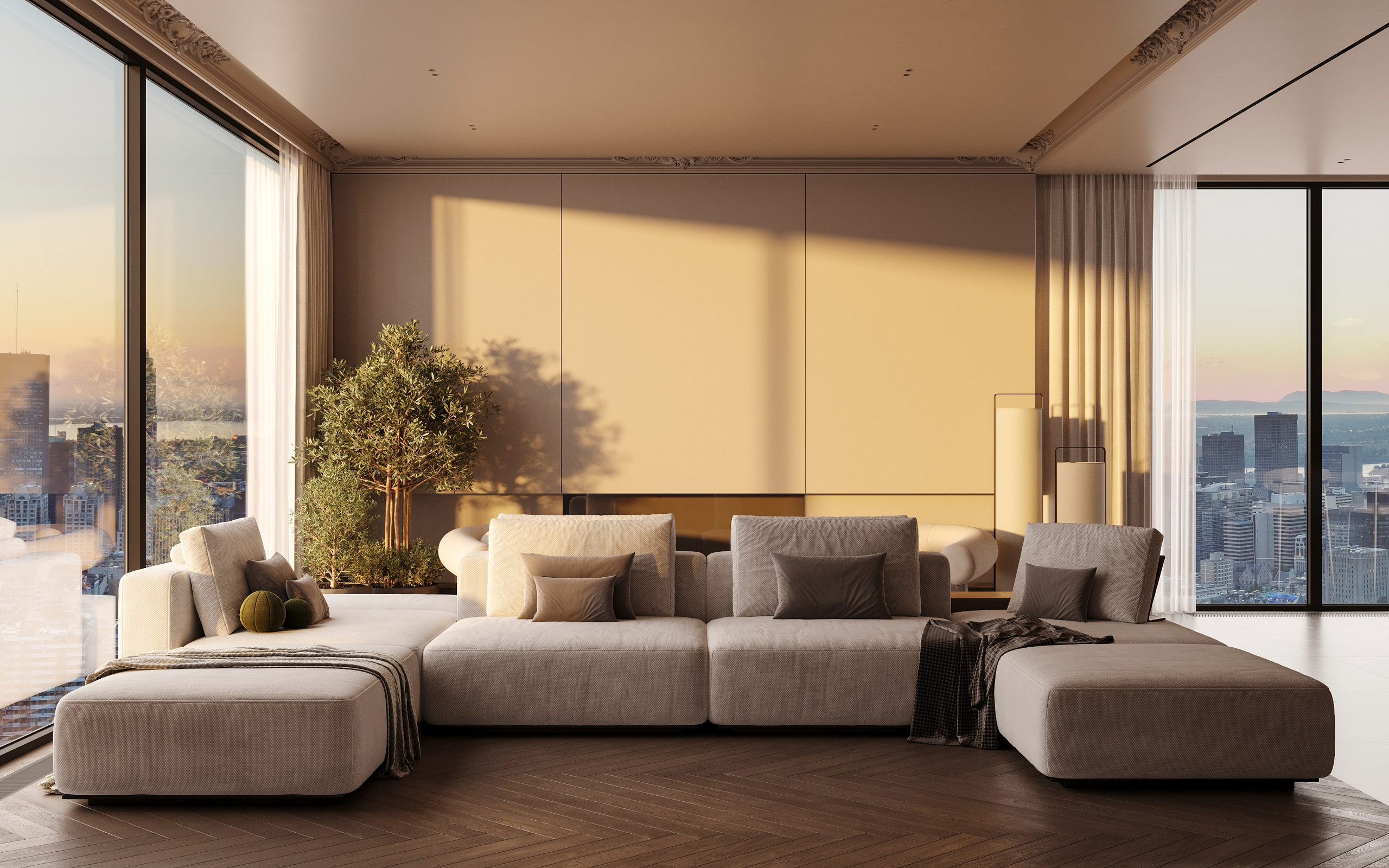 COZY SKYLINE | CONCEPTUAL PROJECT. Interior Visualization by Valerie Stetyukevich