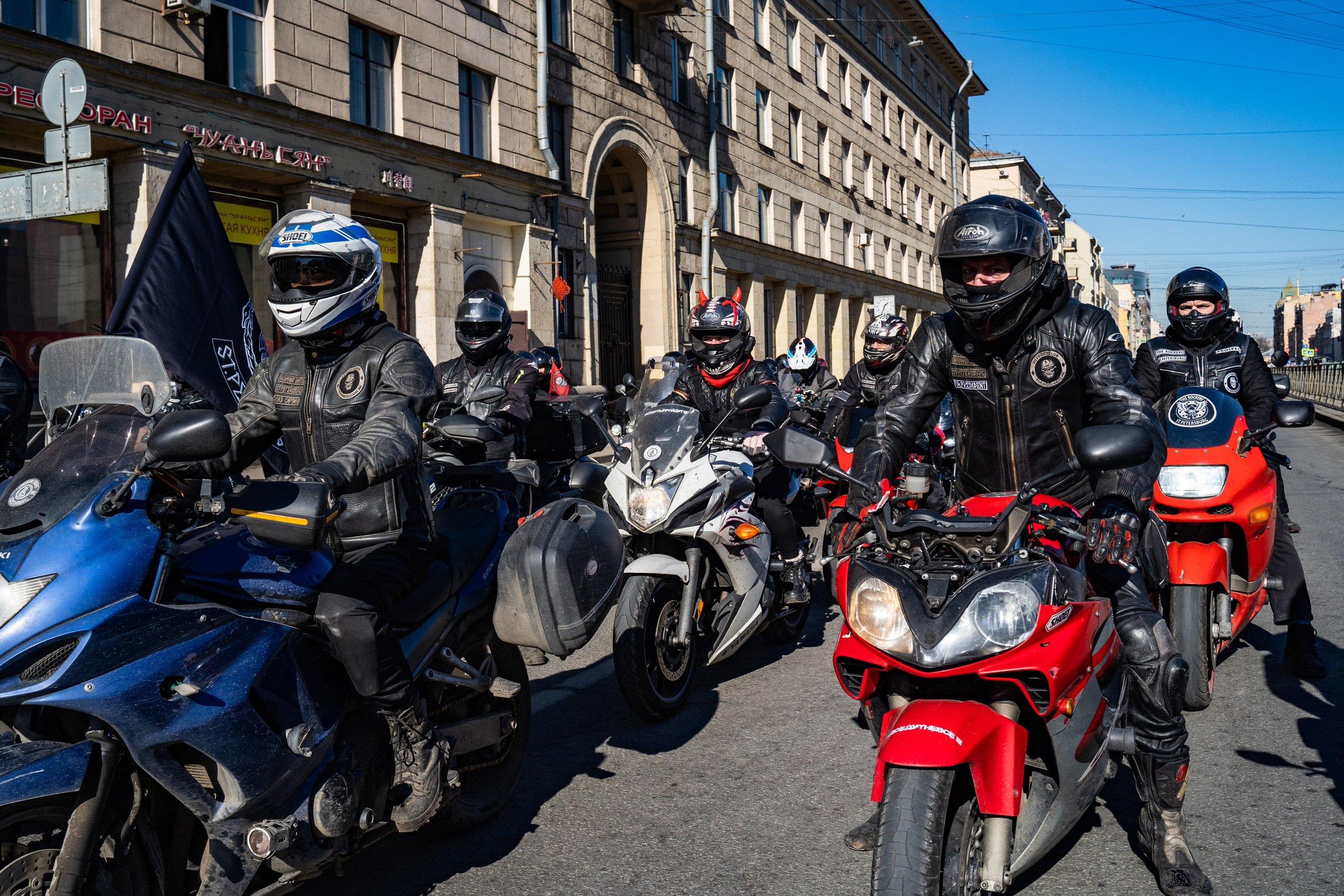 Весенний прохват мотоклуба Normans Riders MC. Концертный и репортажный фотограф в Санкт-Петербурге Слава Пахомов