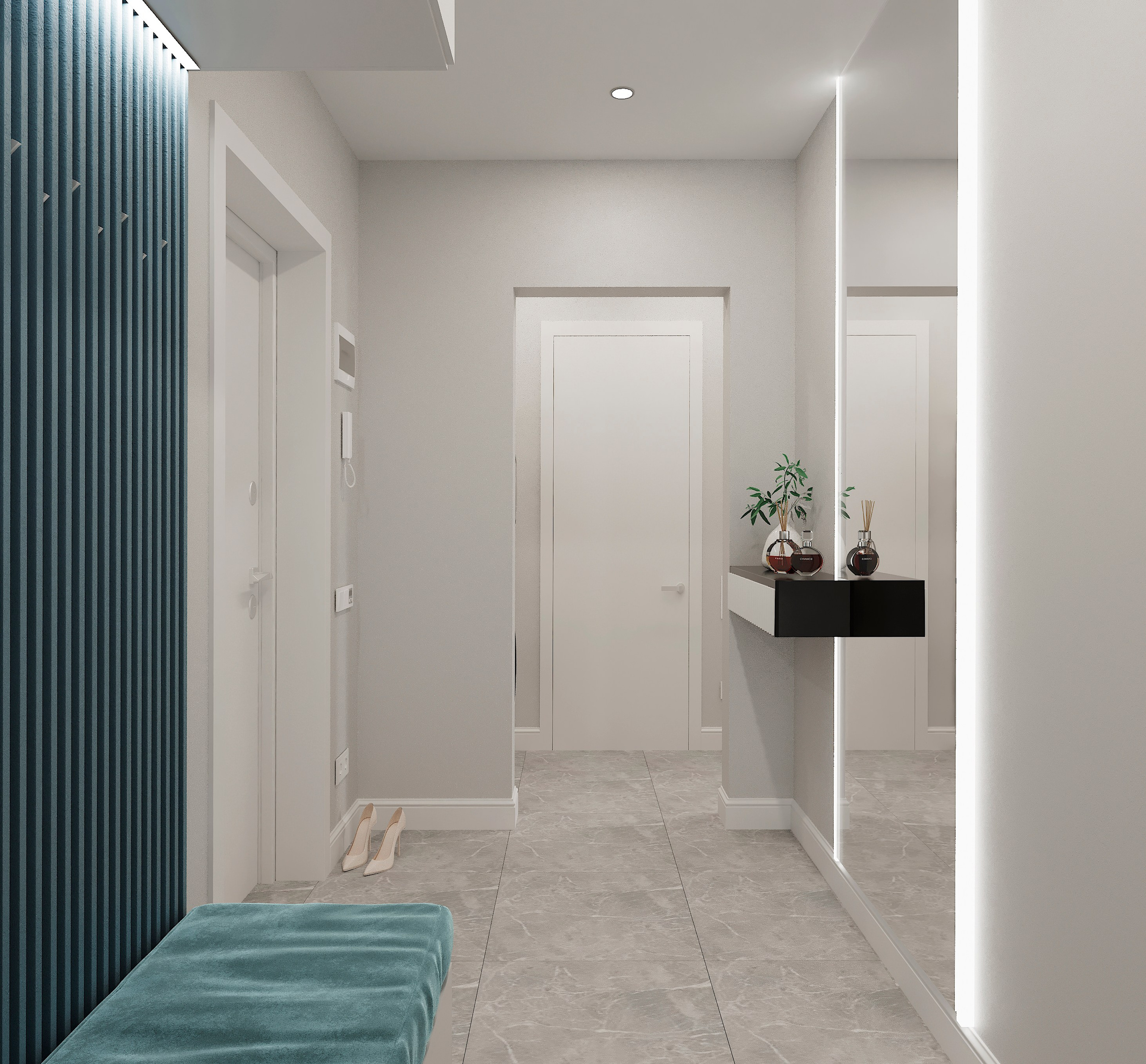 Интерьер в современном стиле с яркими акцентами г. Москва. Lina architector | Дизайн интерьера