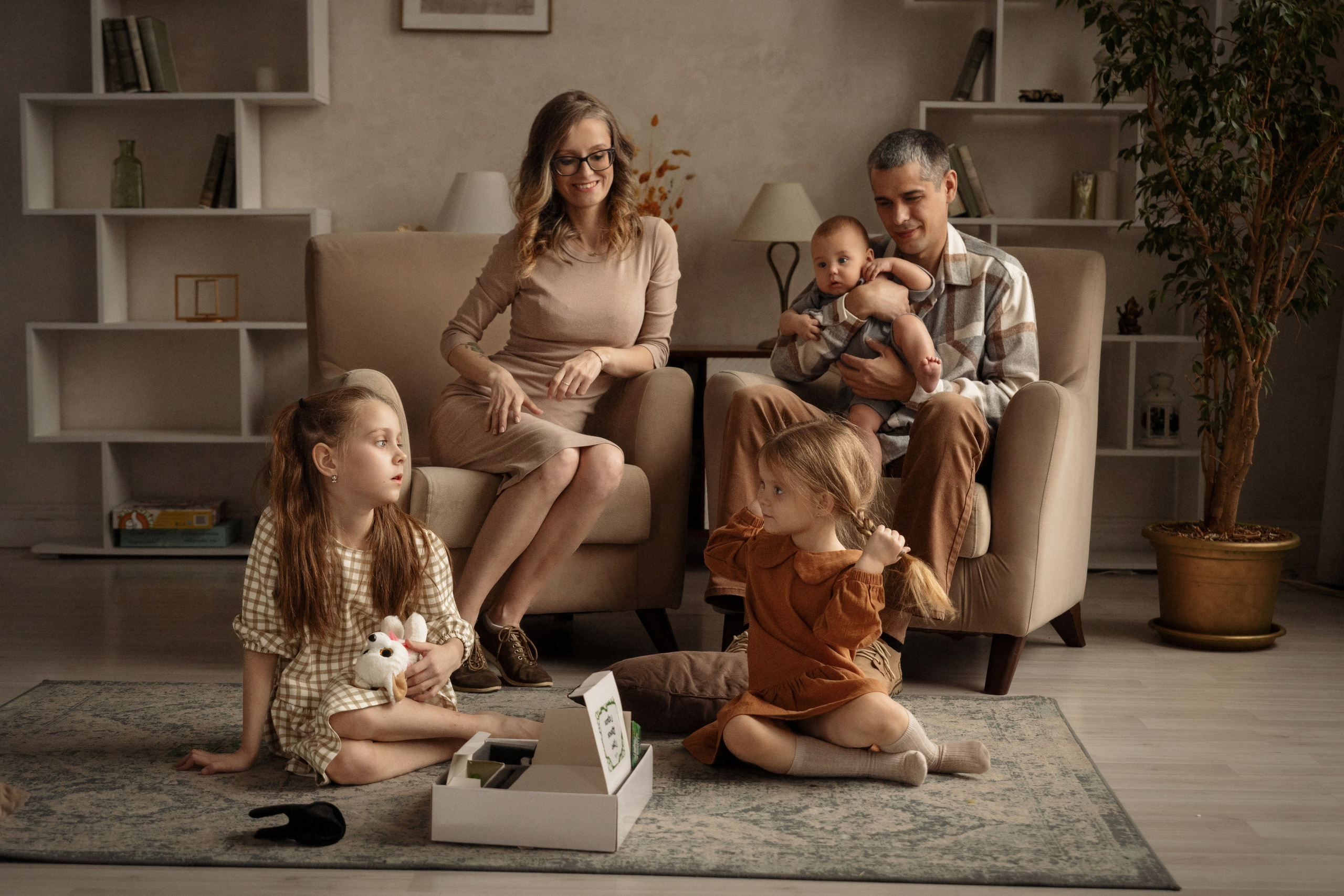 Семейная фотосессия дома. Семейный фотограф в Москве Трубинова Екатерина